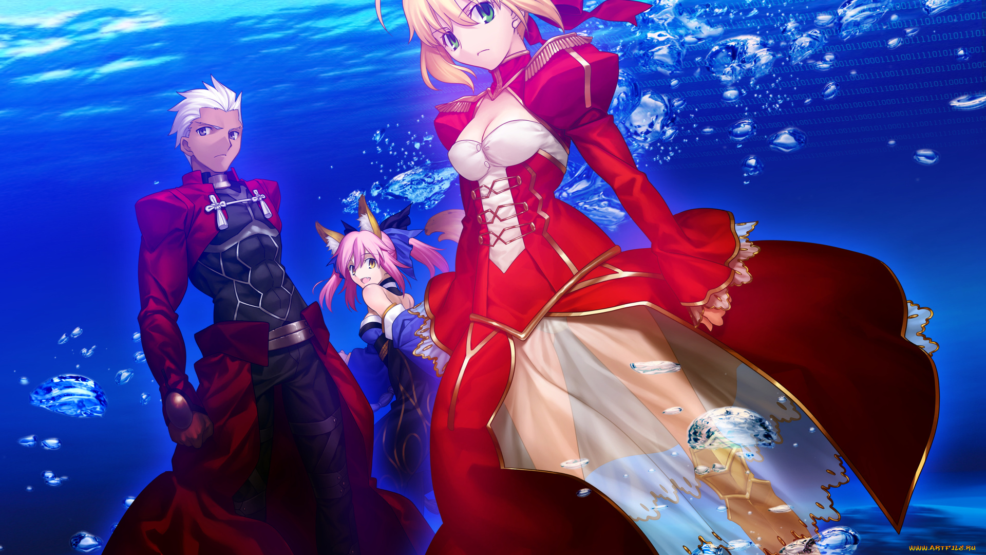 аниме, fate, stay, night, takeuchi, takashi, saber, extra, caster, archer, stay, night