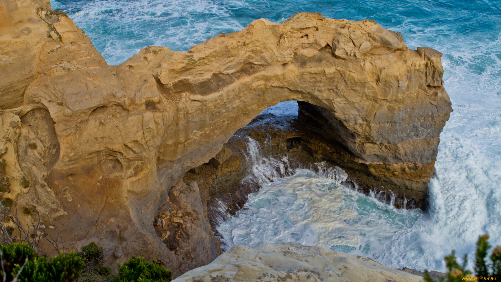 природа, побережье, арка, скала, океан