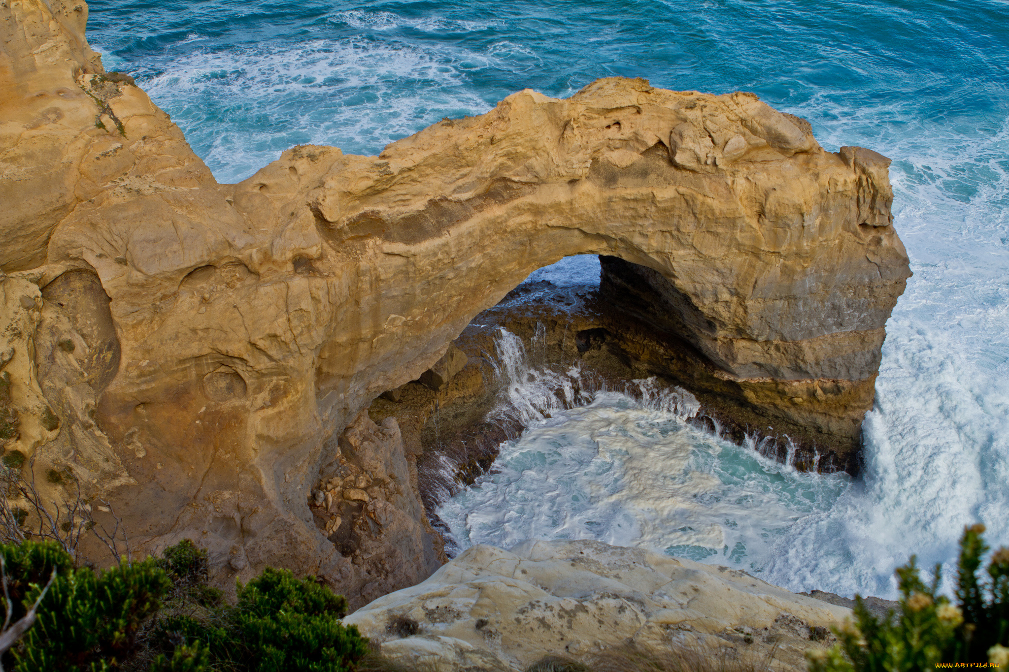 природа, побережье, арка, скала, океан