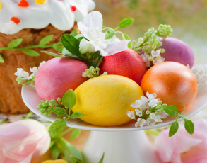 Картинка праздничные пасха яйца глазурь кулич decoration holiday blessed spring eggs cake easter выпечка