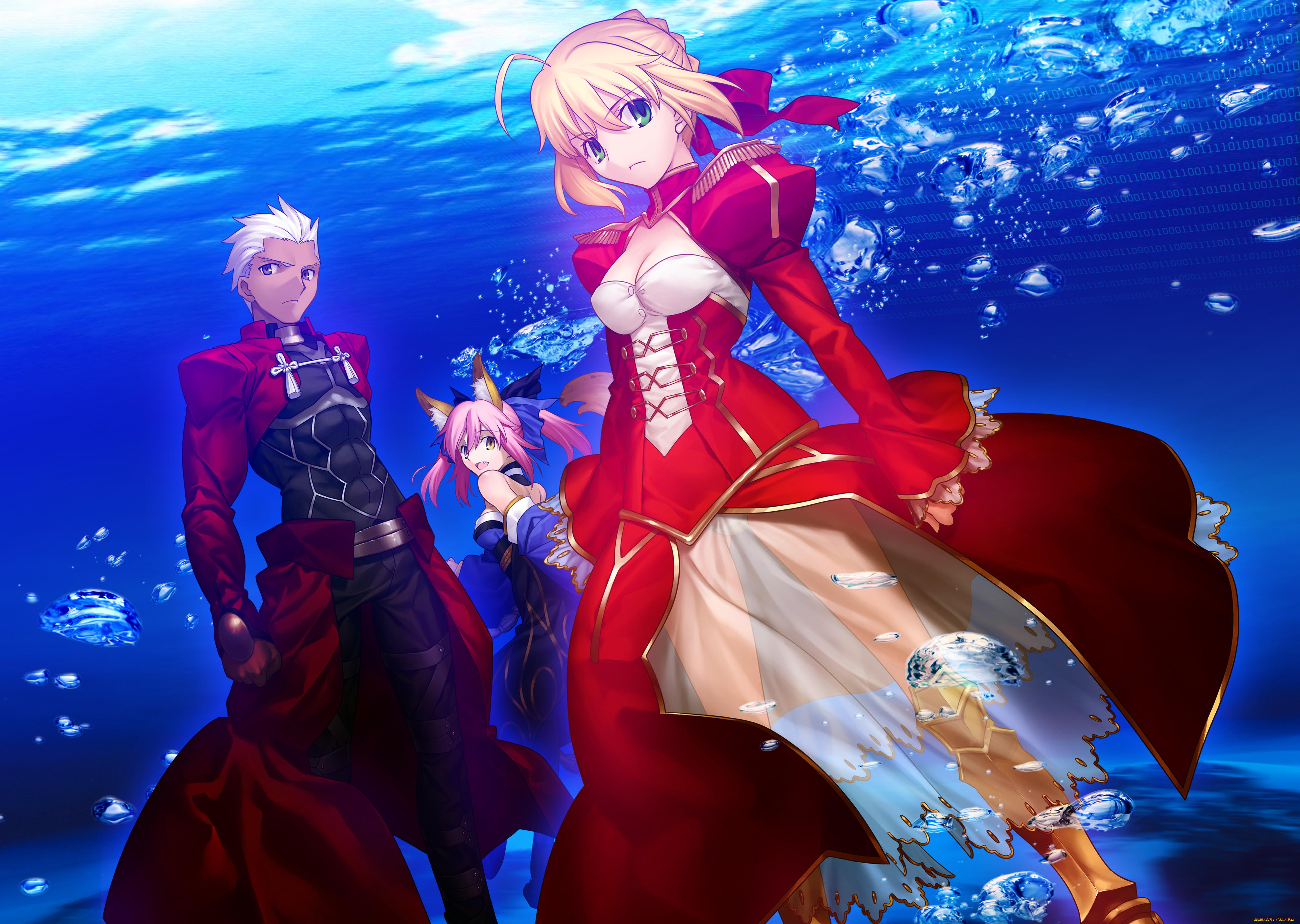 аниме, fate, stay, night, takeuchi, takashi, saber, extra, caster, archer, stay, night