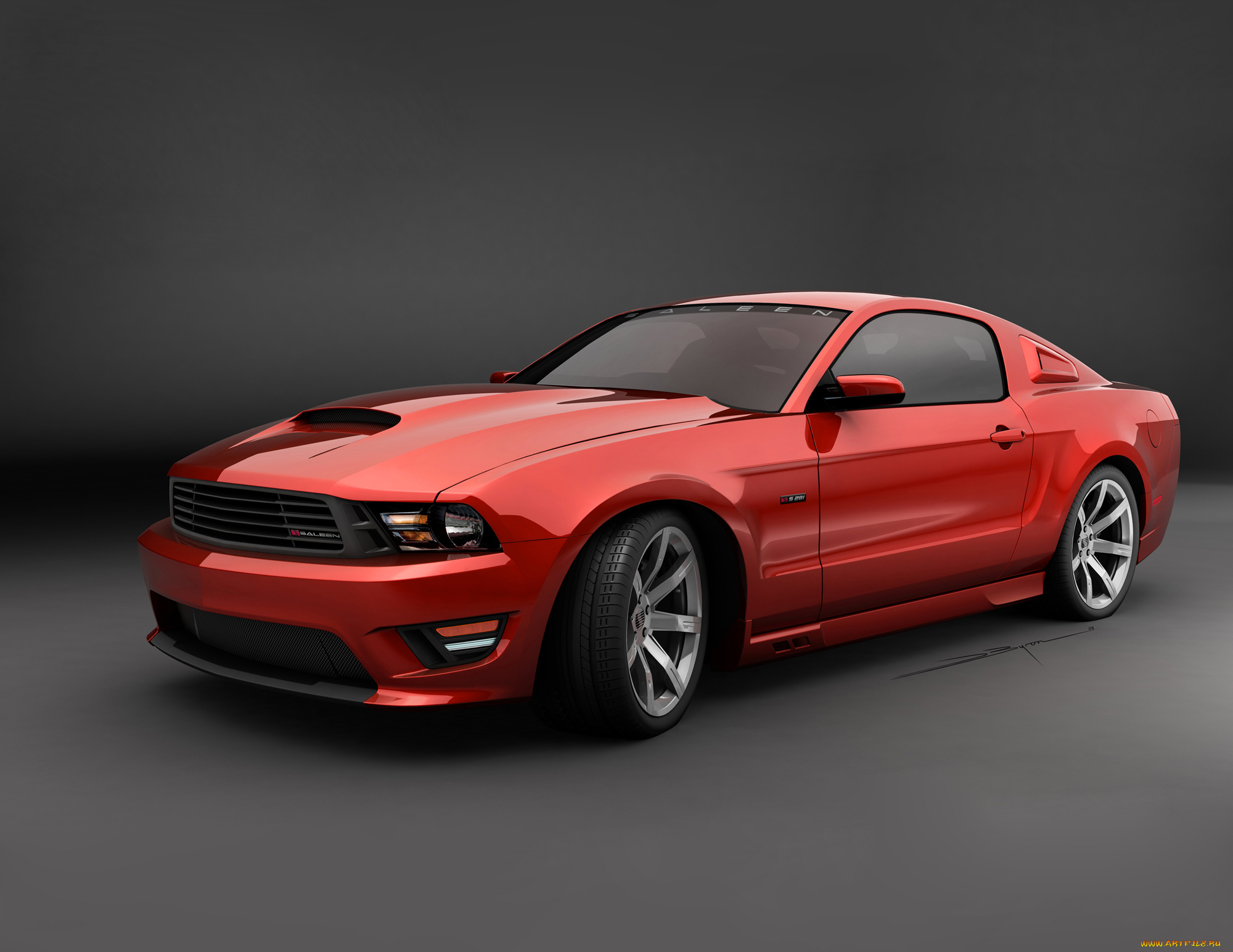 saleen, s281, mustang, 2010, concept, автомобили, 3д, s281, оранжевый, concept, 2010, mustang, saleen