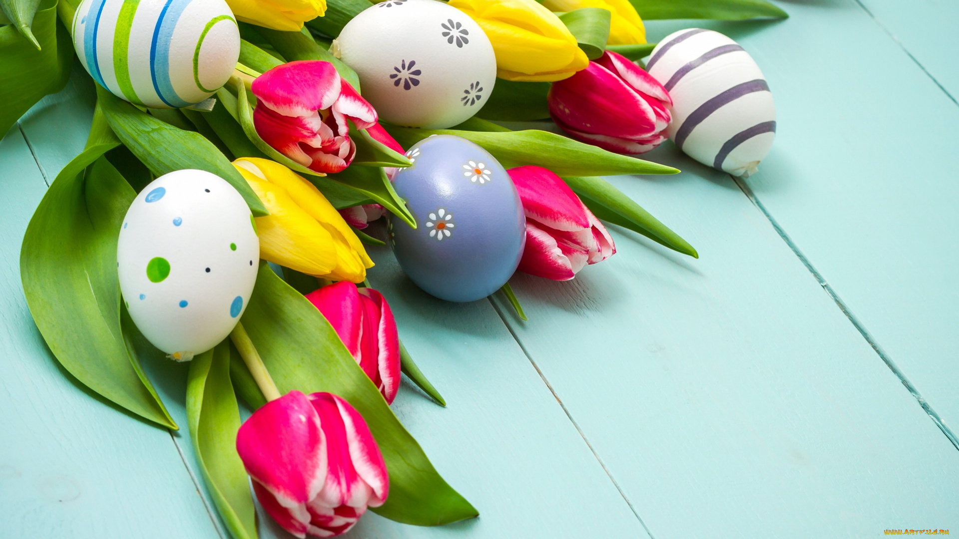 праздничные, пасха, colorful, весна, decoration, тюльпаны, wood, easter, spring, яйца, крашеные, happy, eggs, цветы, tulips, flowers