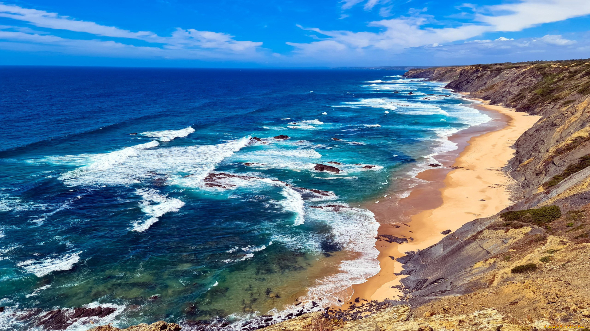 atlantic, coast, algarve, portugal, природа, побережье, atlantic, coast