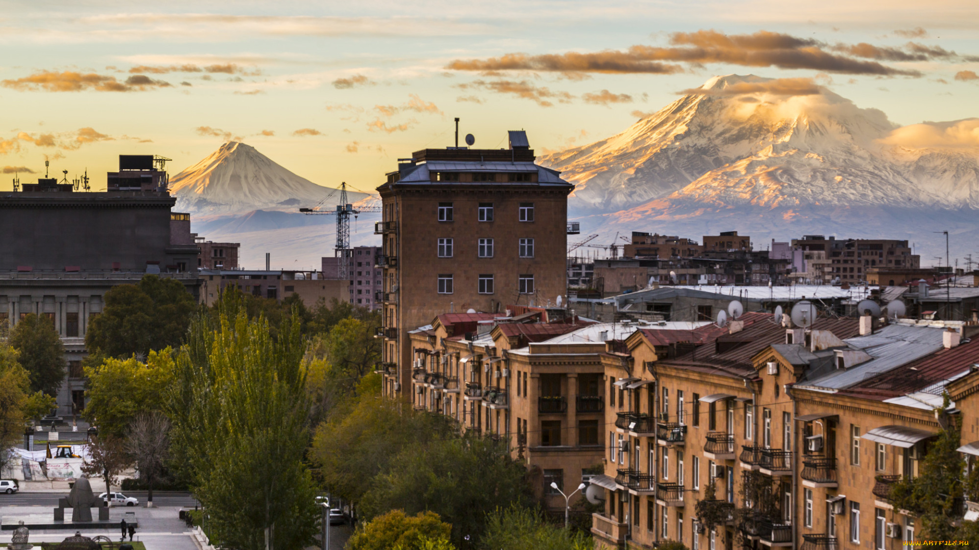 города, ереван, , армения, eрeван, гoры, дома