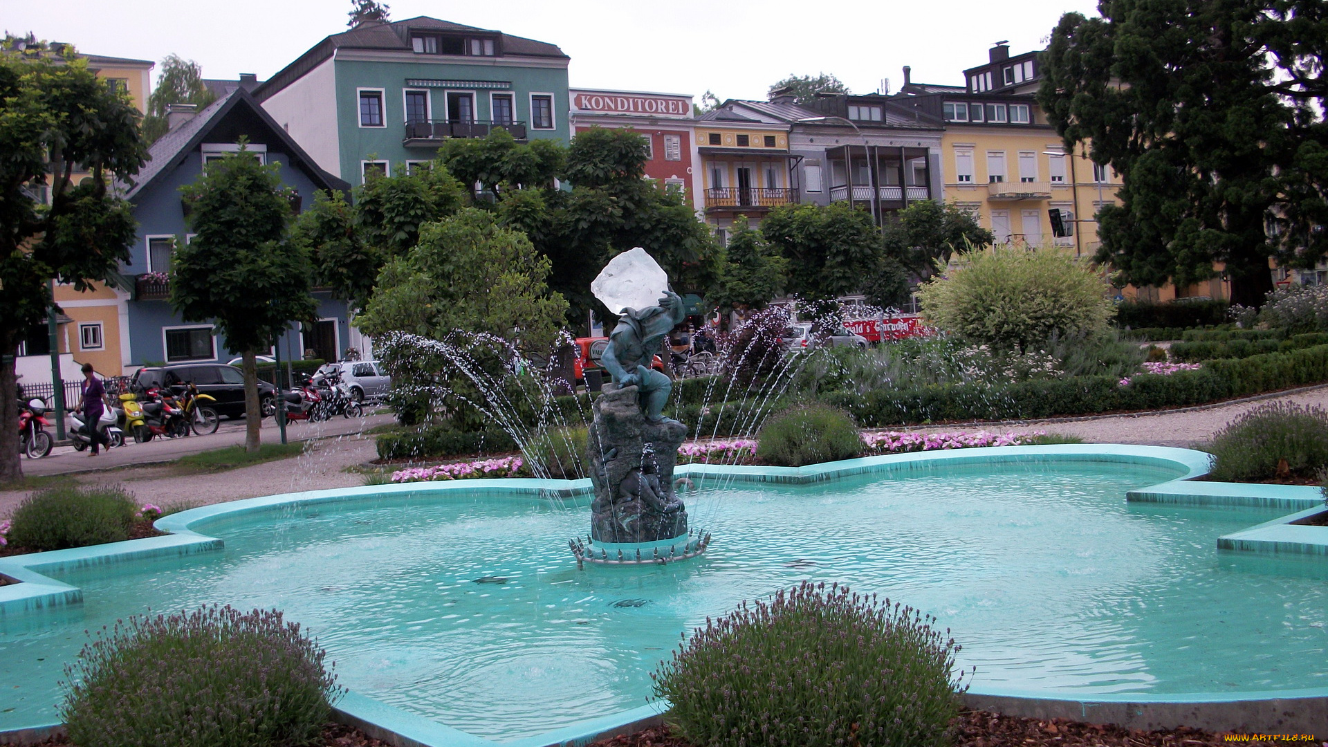города, фонтаны, австрия, hallstatt