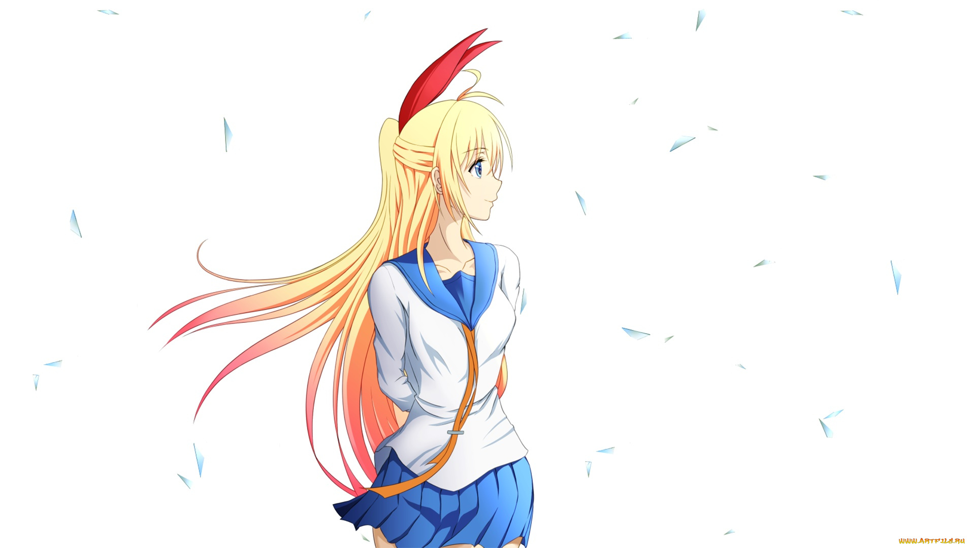 аниме, nisekoi, фон, взгляд, девушка