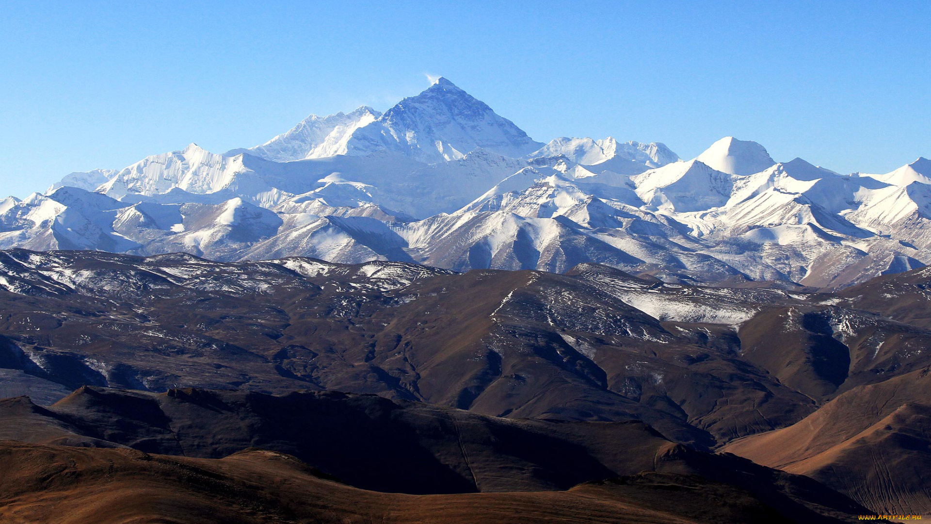 everest, природа, горы, гора, снег, вершина, небо, облака