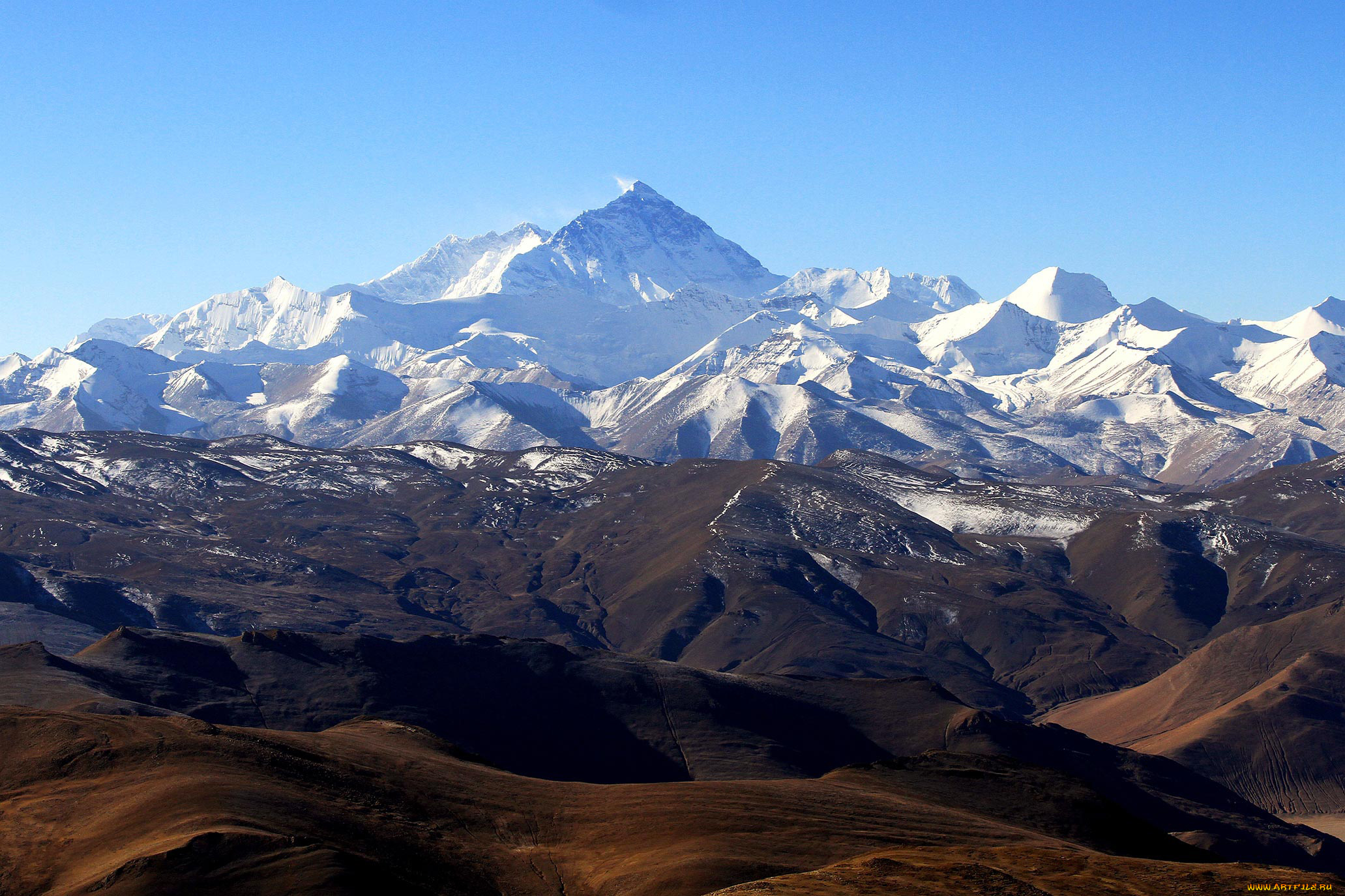 everest, природа, горы, гора, снег, вершина, небо, облака