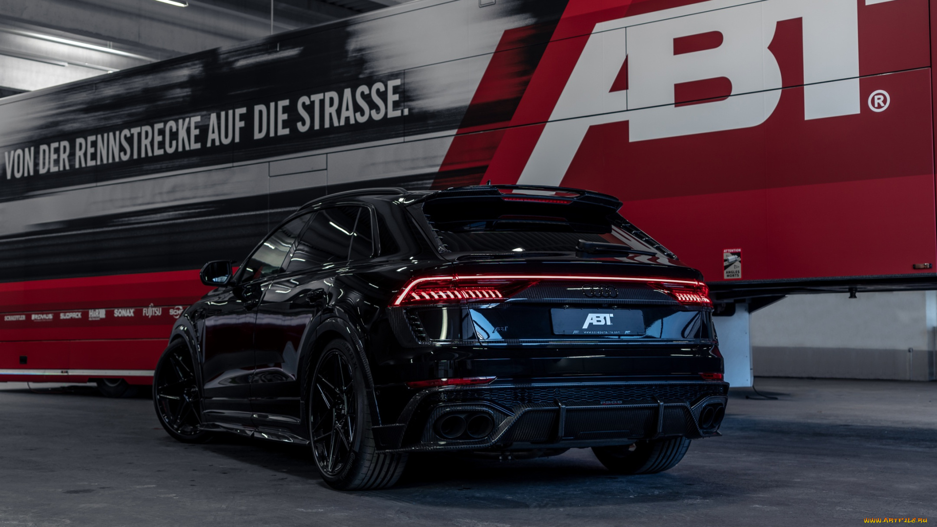 автомобили, audi, light, black, abt, rear, signature, edition, rs, q8, trailer