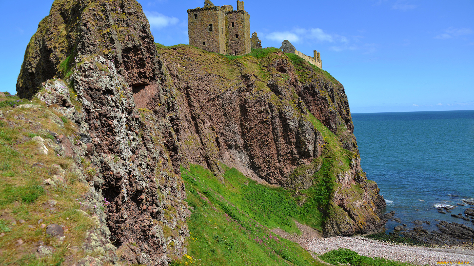 dunnottar, castle, scotland, города, замки, англии, dunnottar, castle