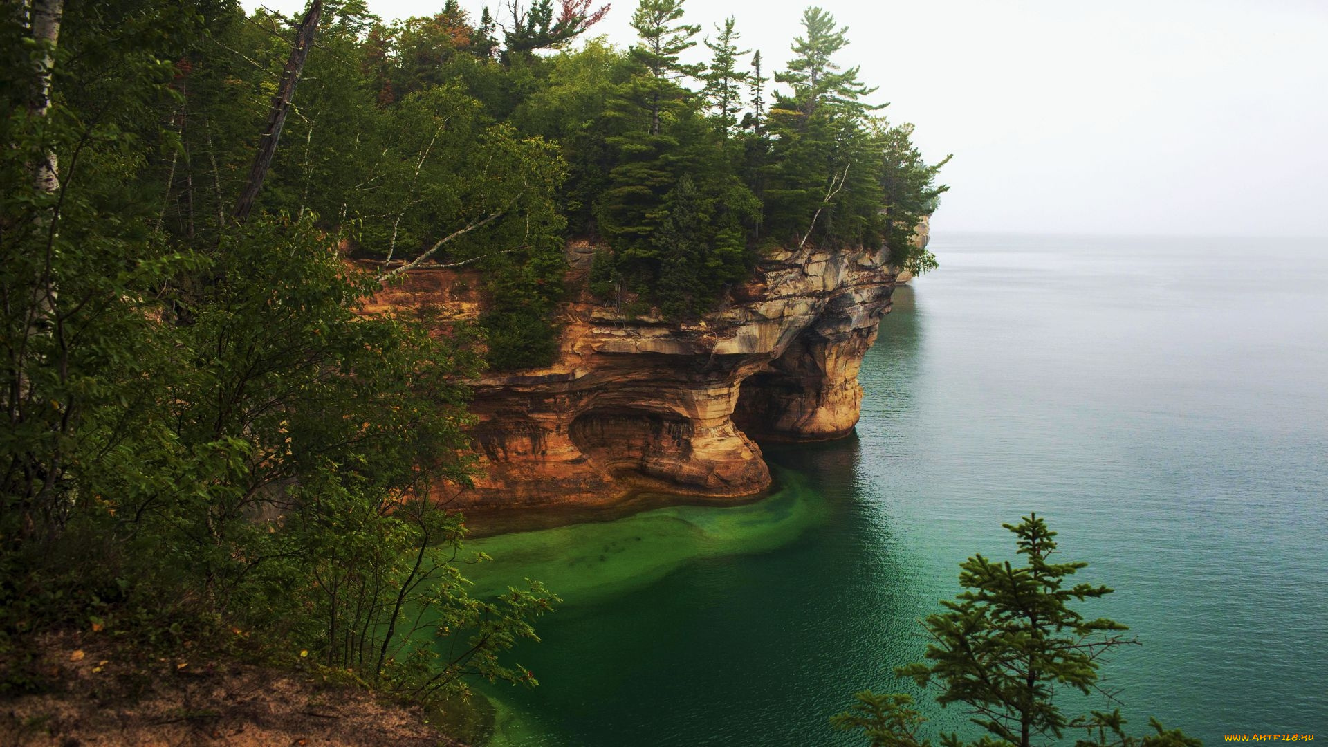 picture, rocks, michigan, природа, побережье, picture, rocks