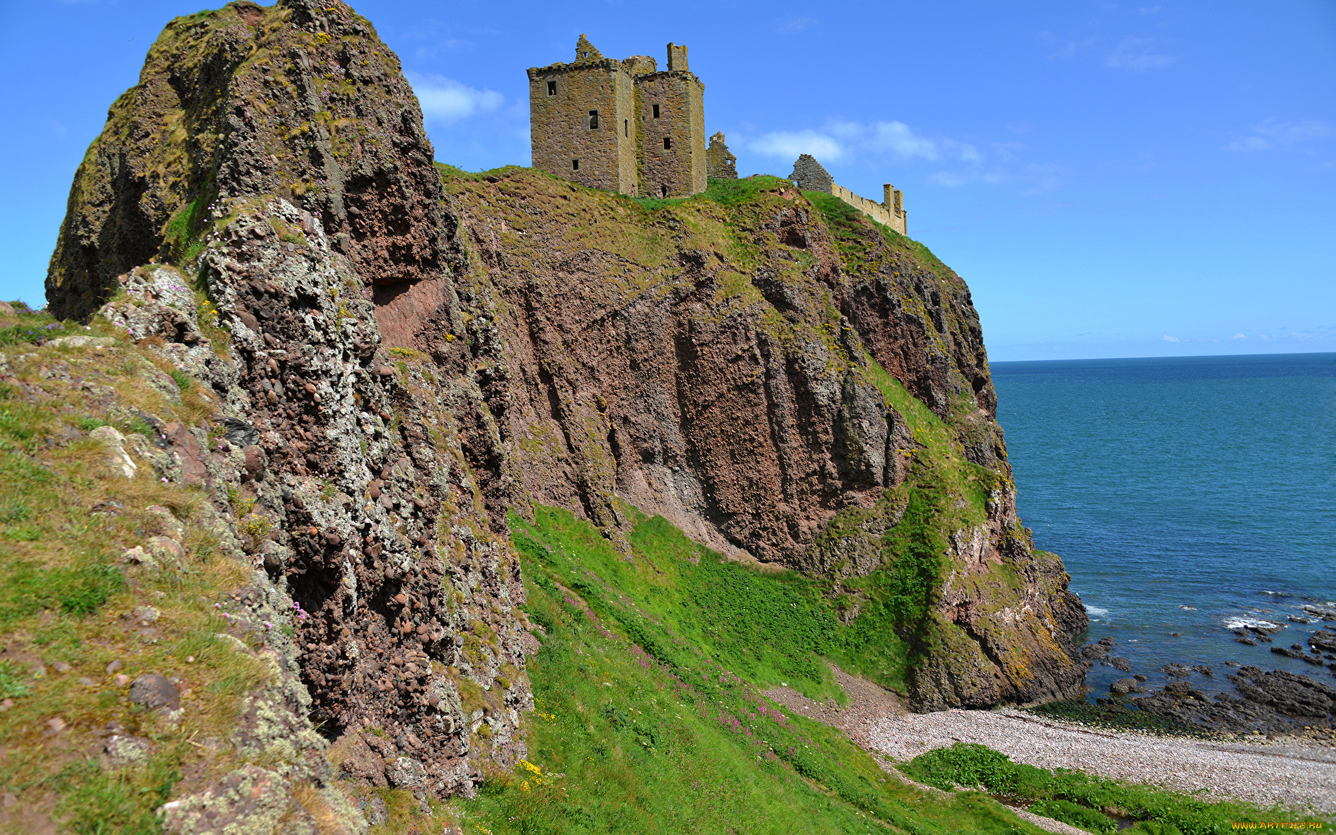 dunnottar, castle, scotland, города, замки, англии, dunnottar, castle