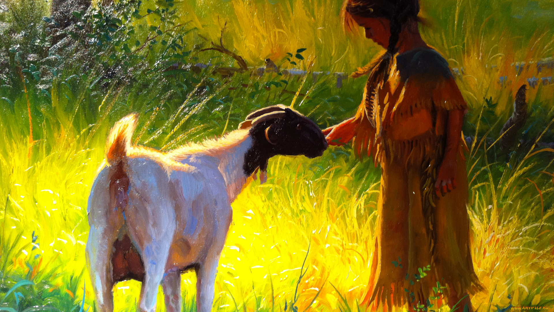 mark, keathley, рисованные, коза, индеанка
