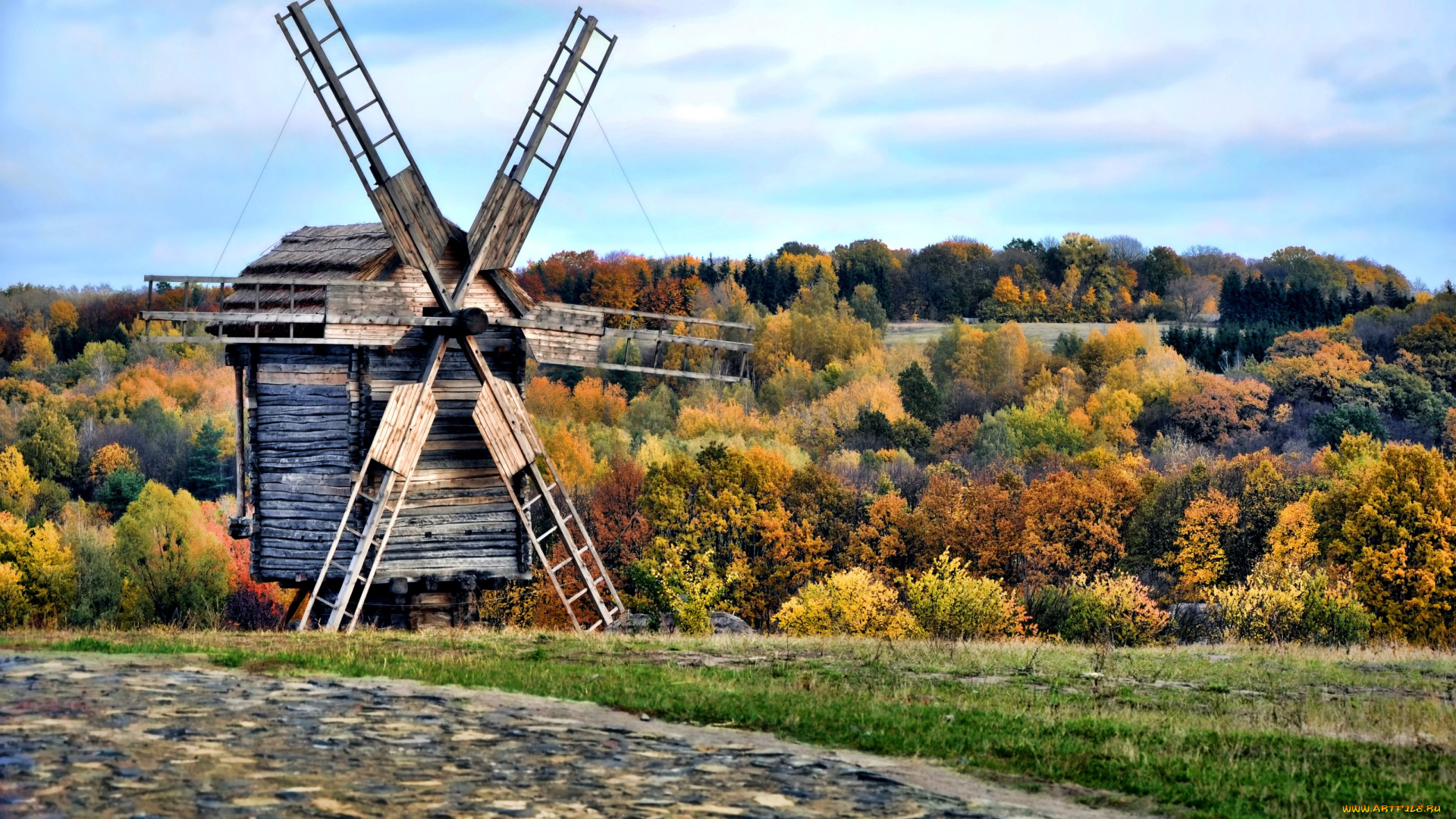 разное, мельницы, лопасти, осень