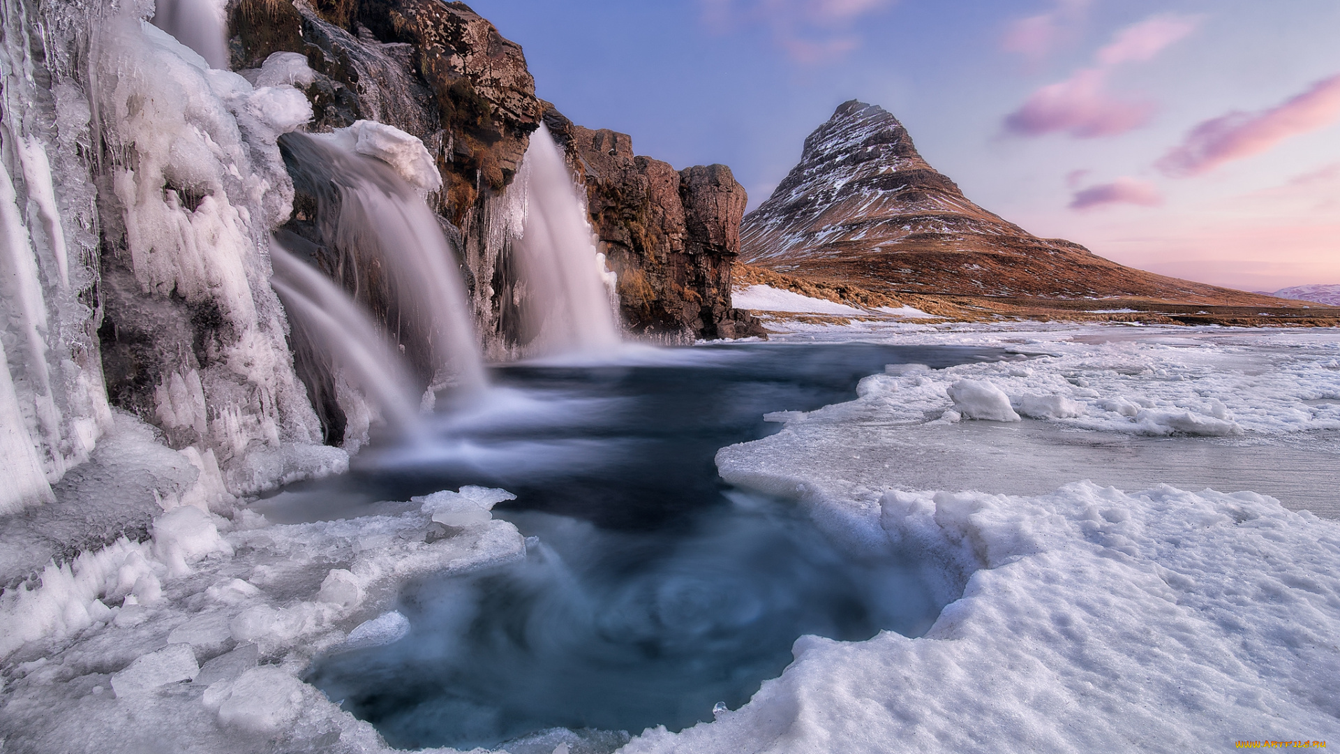 природа, водопады, водопад, река, ес