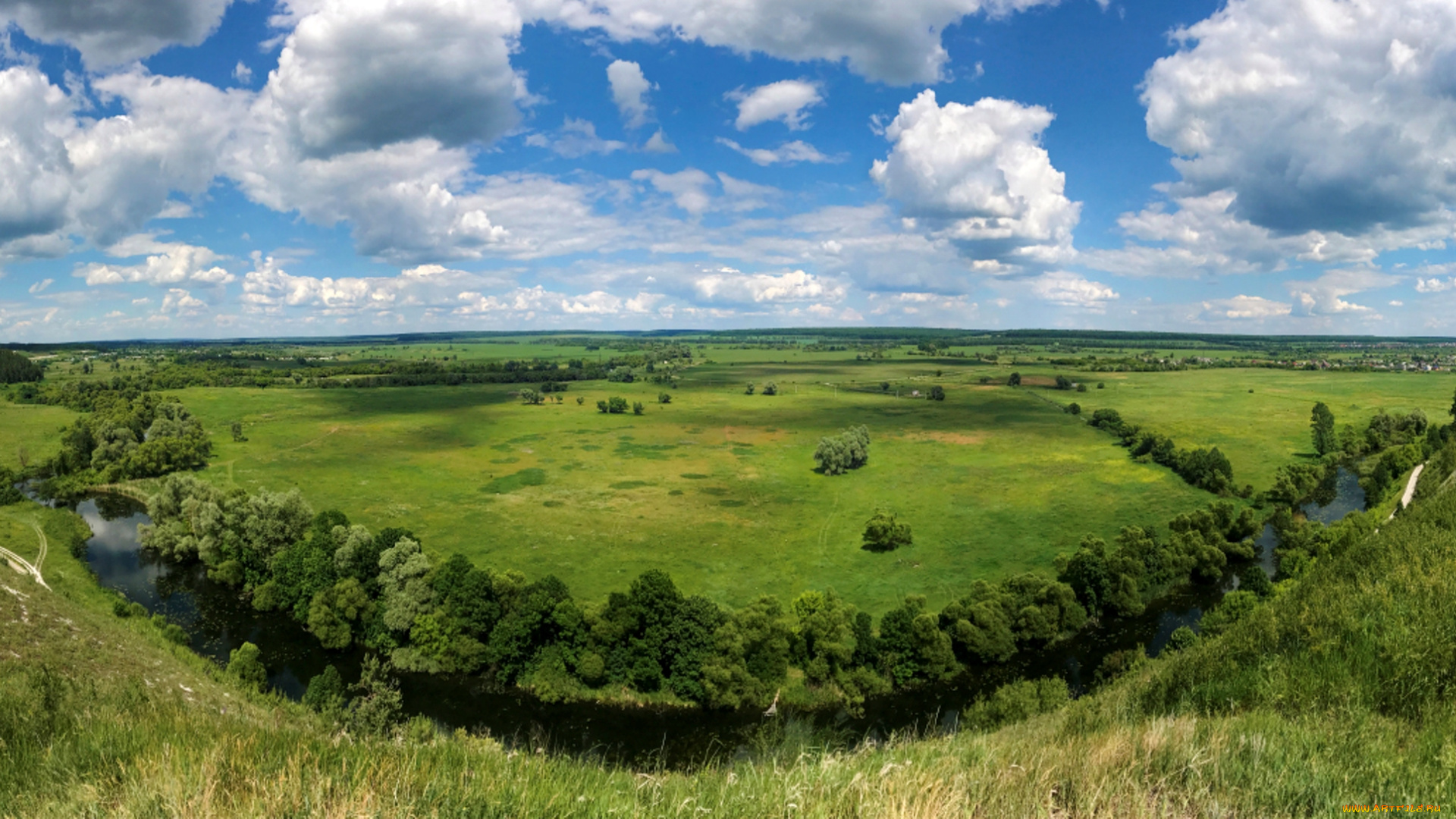 природа, пейзажи, облака, река