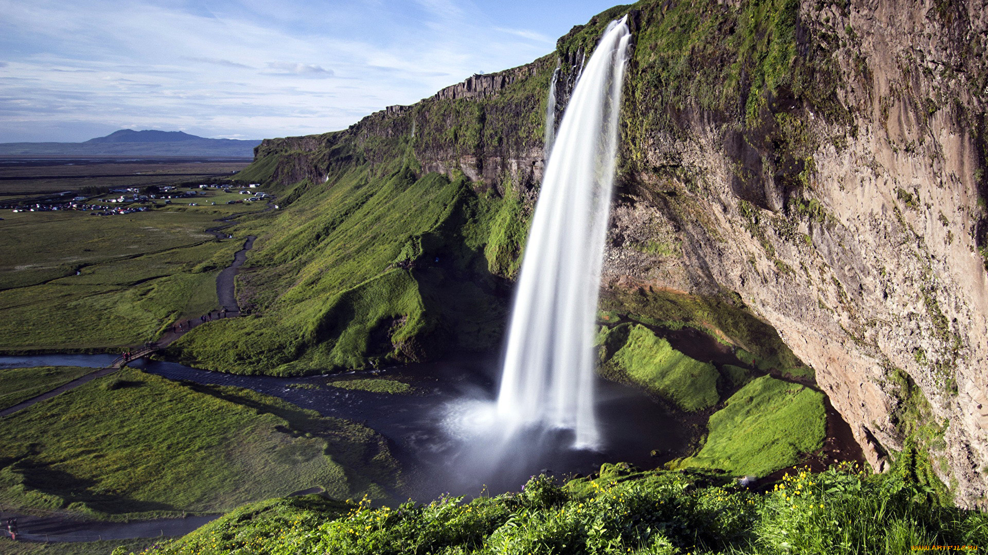 seljalandsfoss, waterfall, iceland, природа, водопады, seljalandsfoss, waterfall