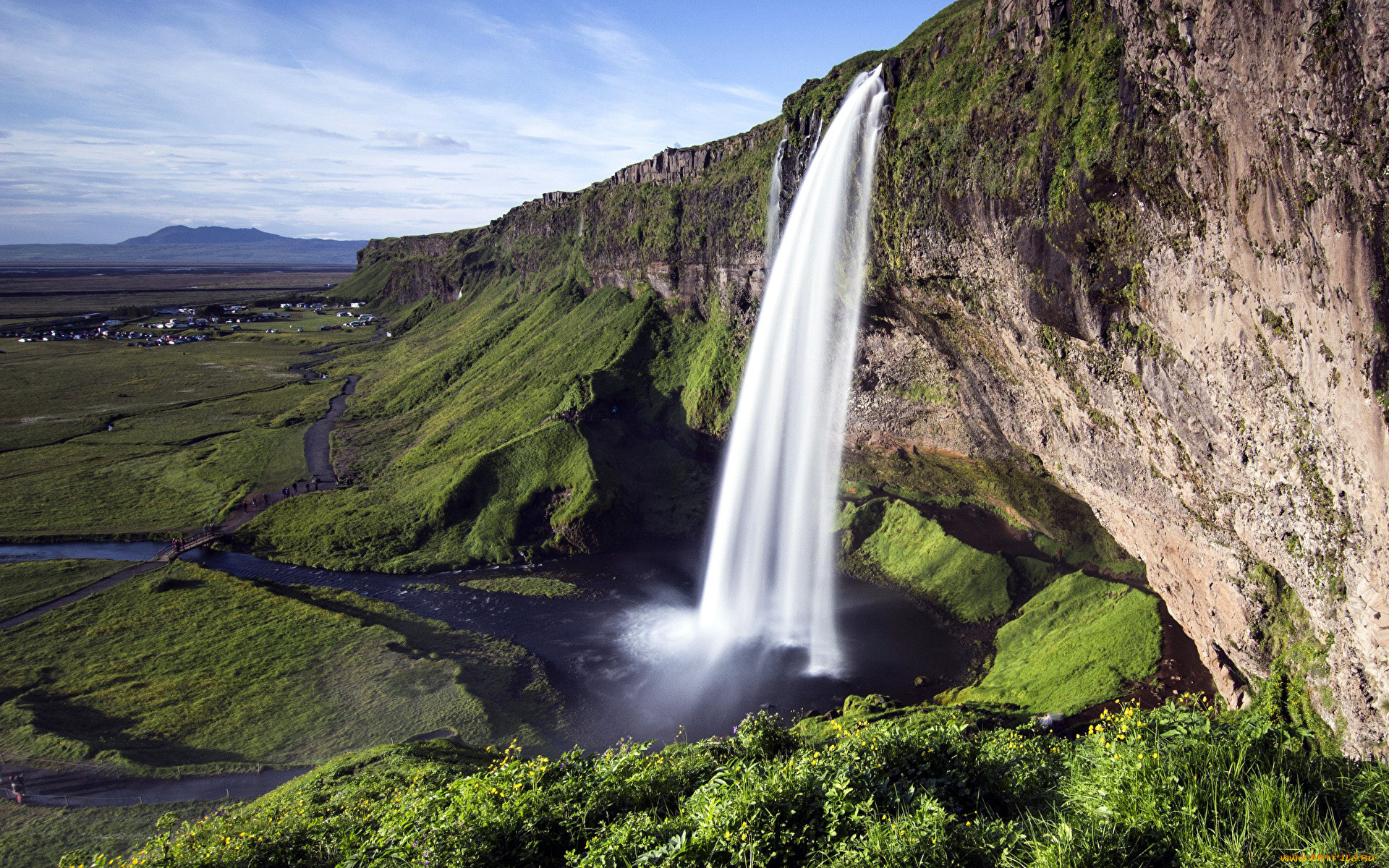 seljalandsfoss, waterfall, iceland, природа, водопады, seljalandsfoss, waterfall