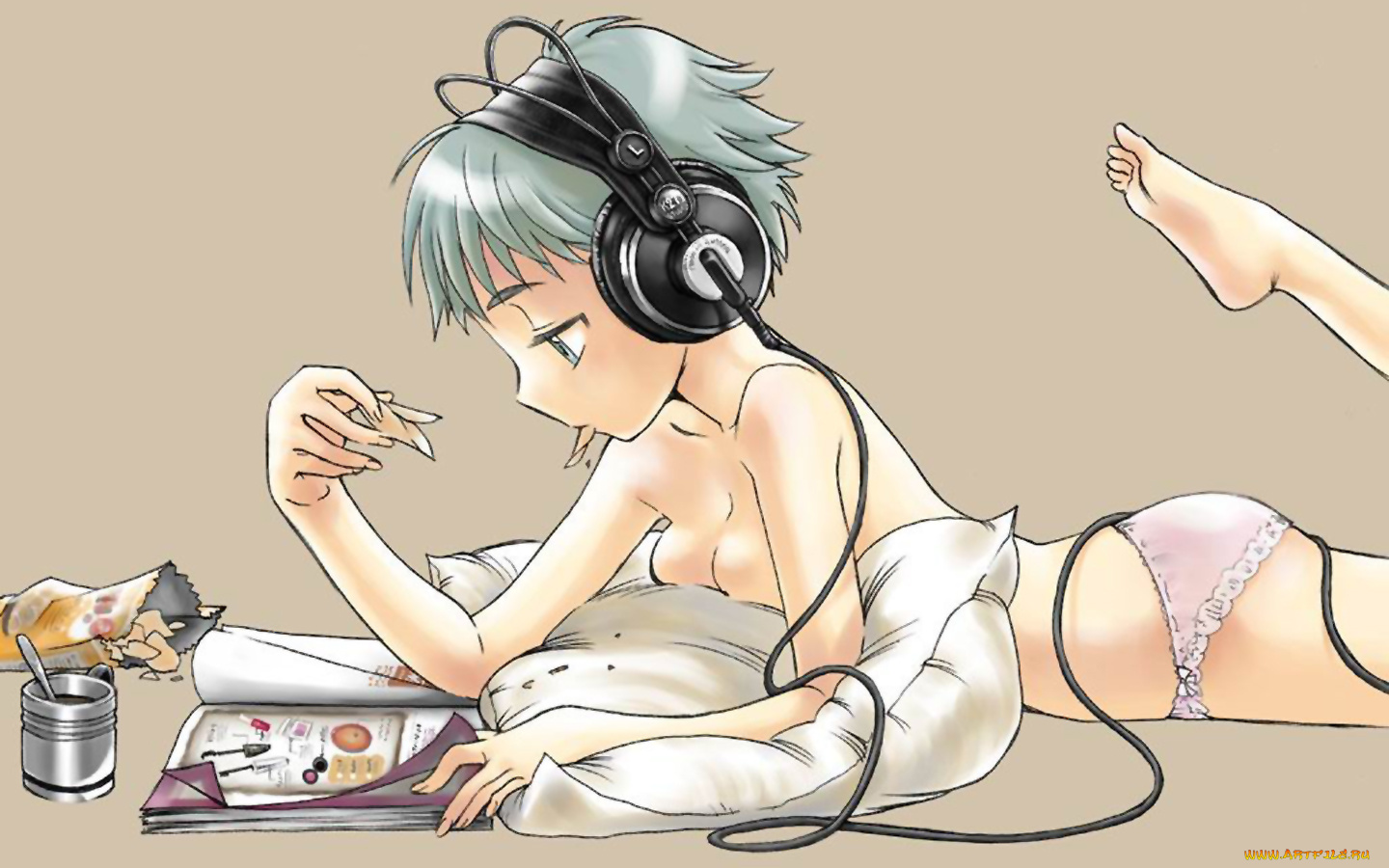 аниме, headphones, instrumental