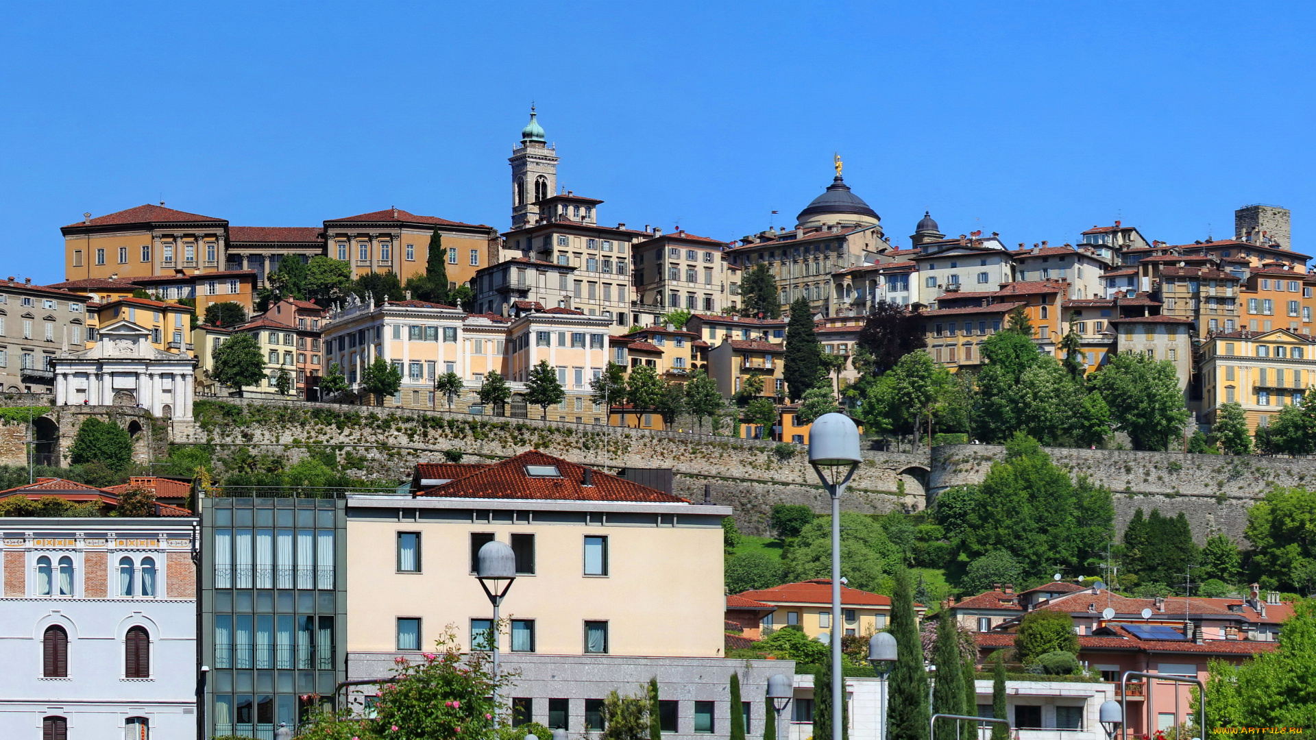 бергамо, италия, города, -, здания, , дома, дома, италия, bergamo