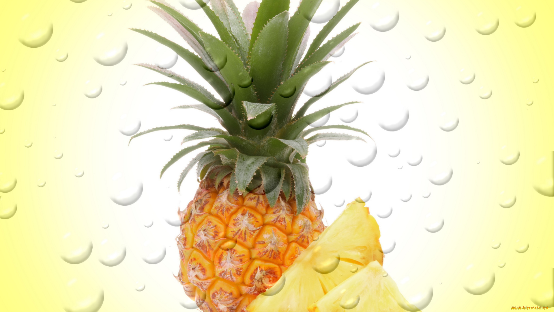 еда, ананас, фон, фрукт, капли, пузыри, background, fruit, pineapple, drops, bubbles