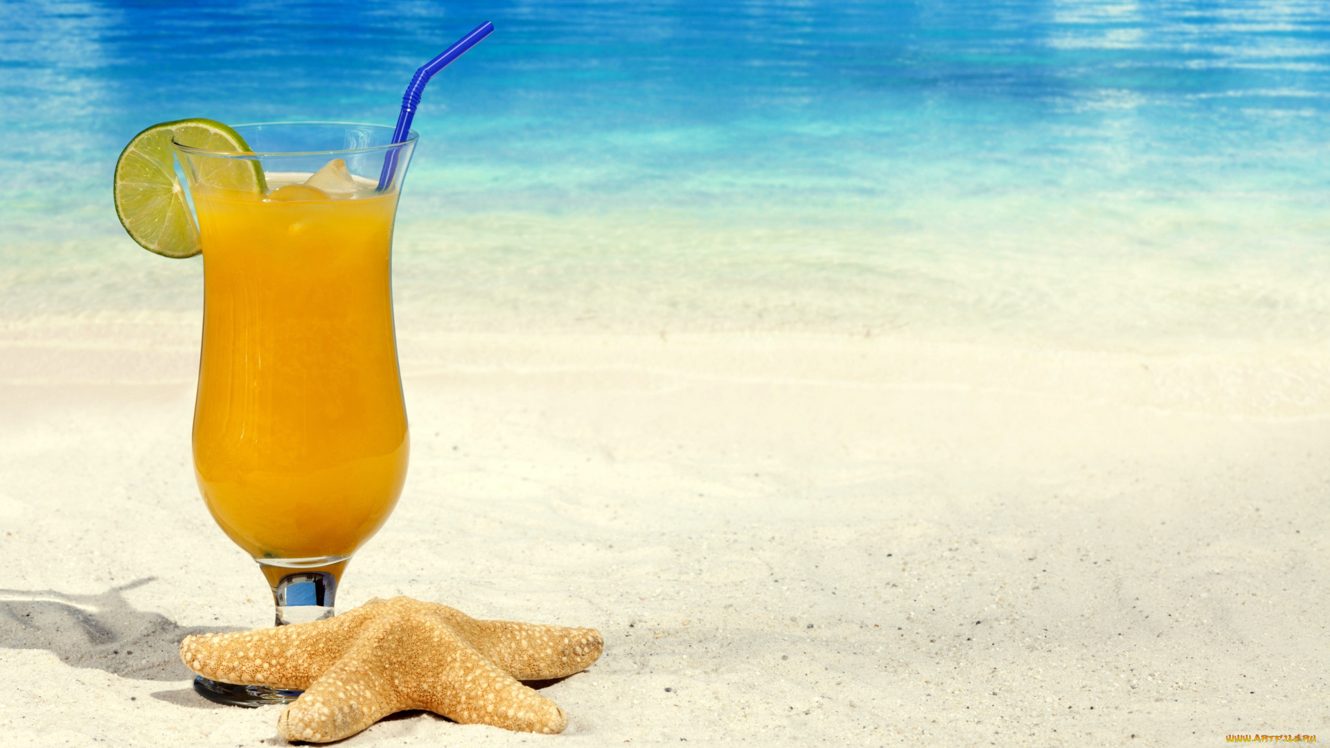 еда, напитки, , коктейль, summer, starfish, fresh, cocktail, drink, sand, fruit, beach, tropical, orange