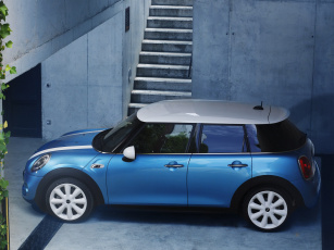 Картинка автомобили mini голубой 2014 cooper s 5-door