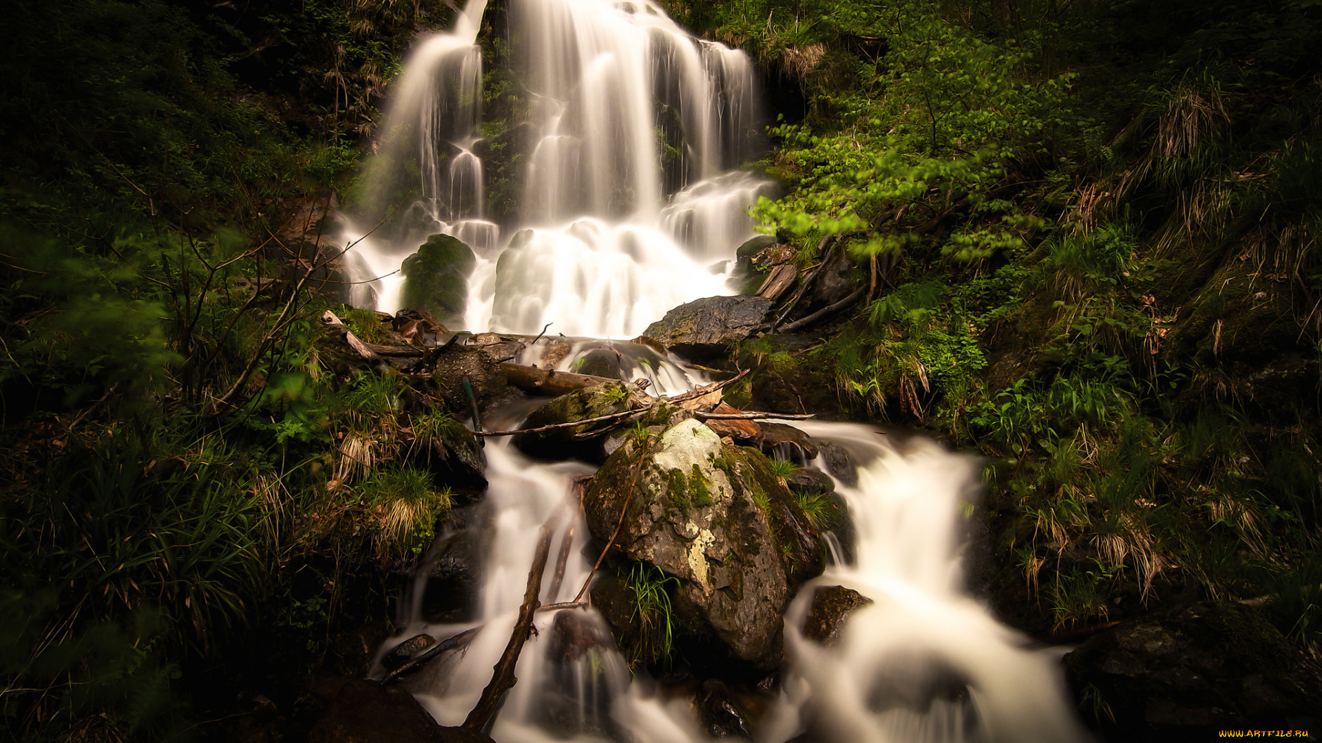 природа, водопады, река, водопад