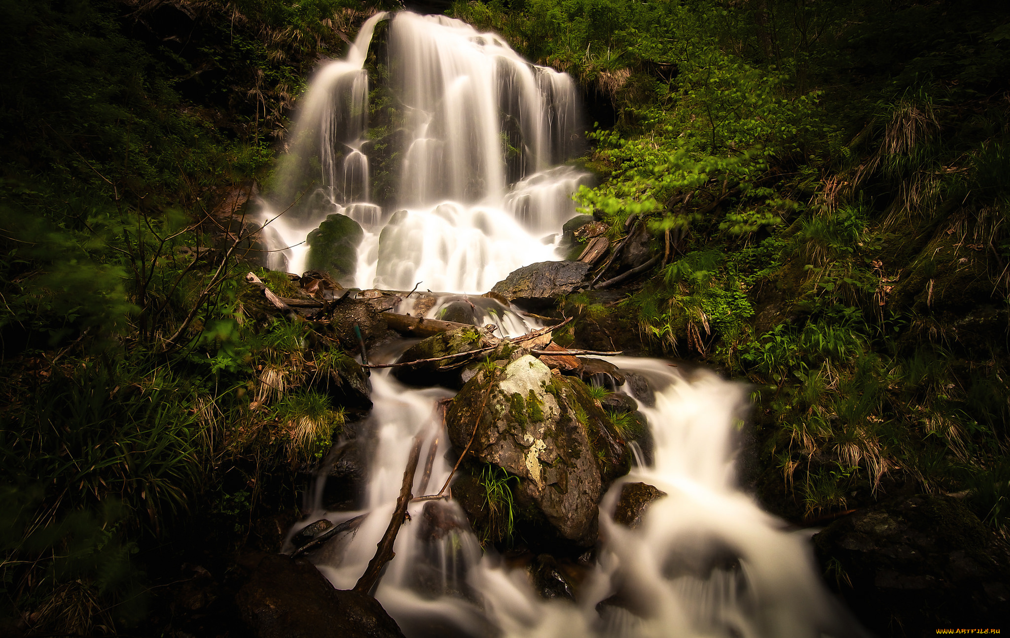 природа, водопады, река, водопад