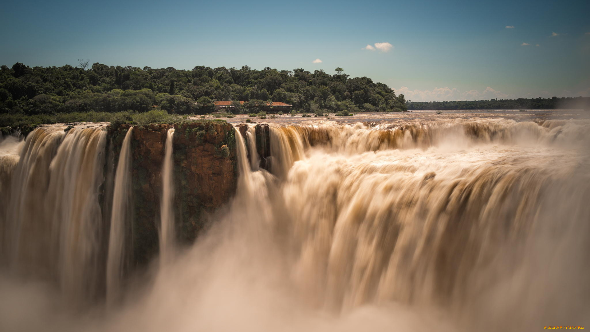 природа, водопады, река, водопад