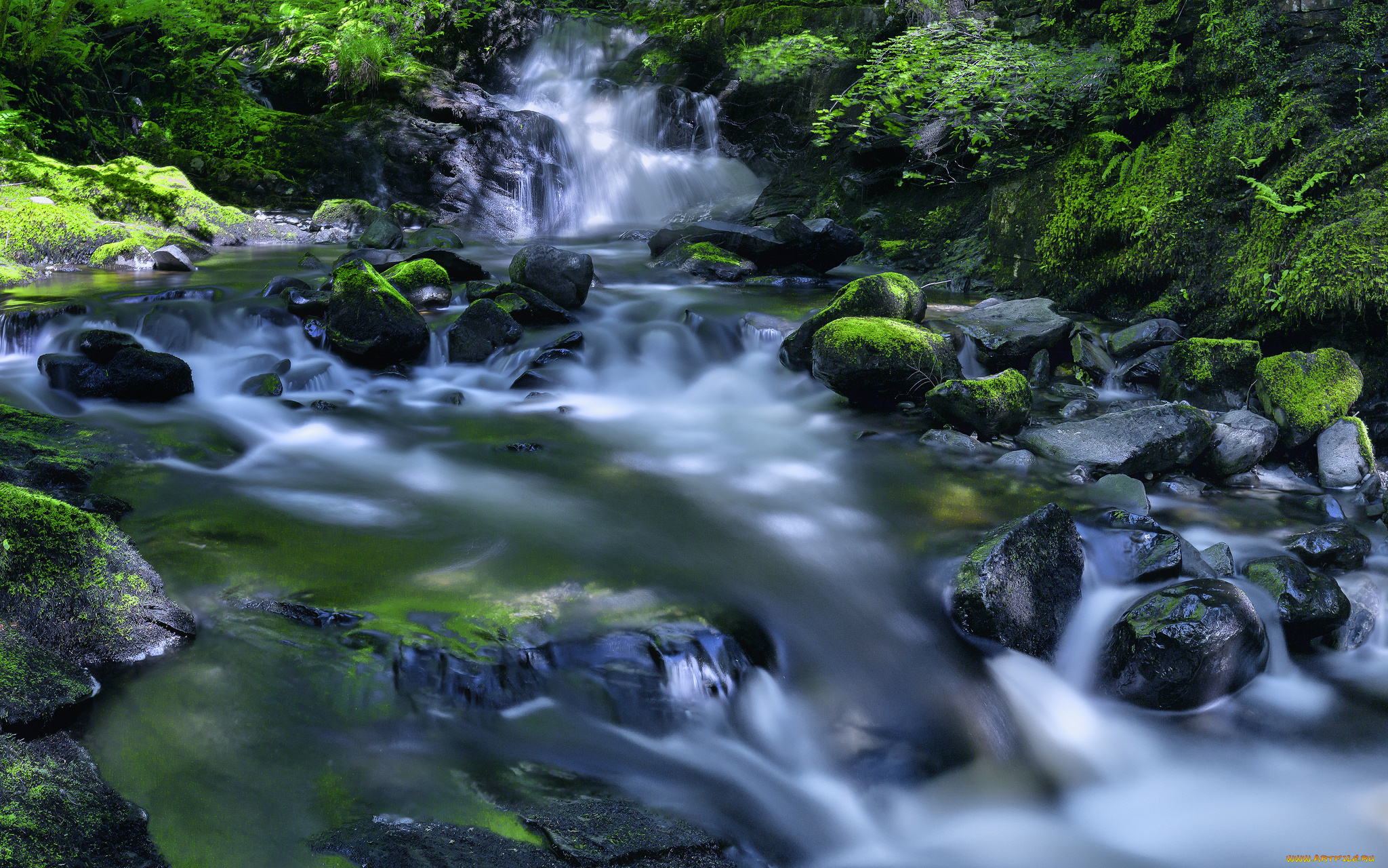 природа, водопады, водопад, камни, поток, река, вода, waterfall, rocks, stream, river, water