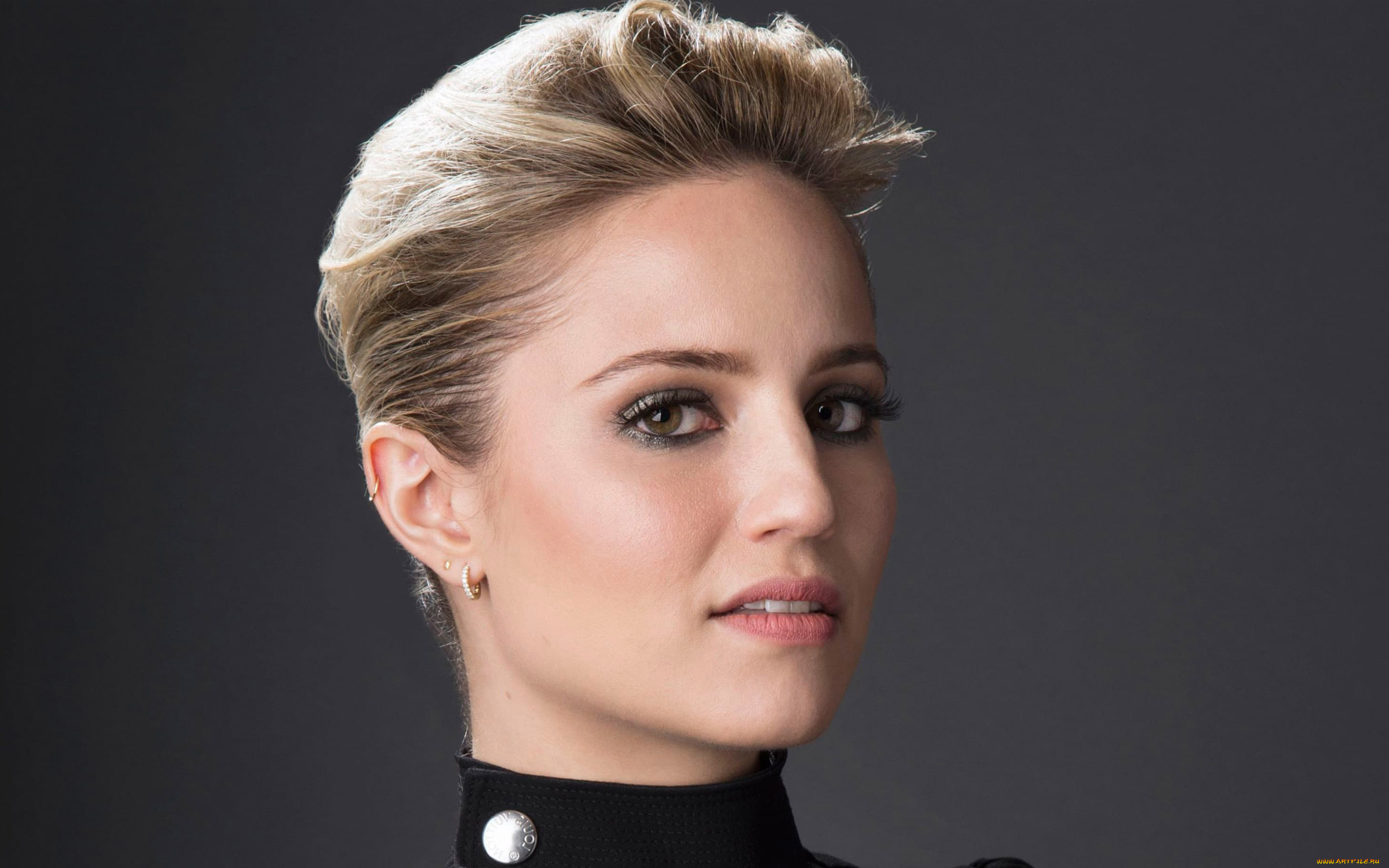 девушки, dianna, agron, блондинка, лицо, воротник