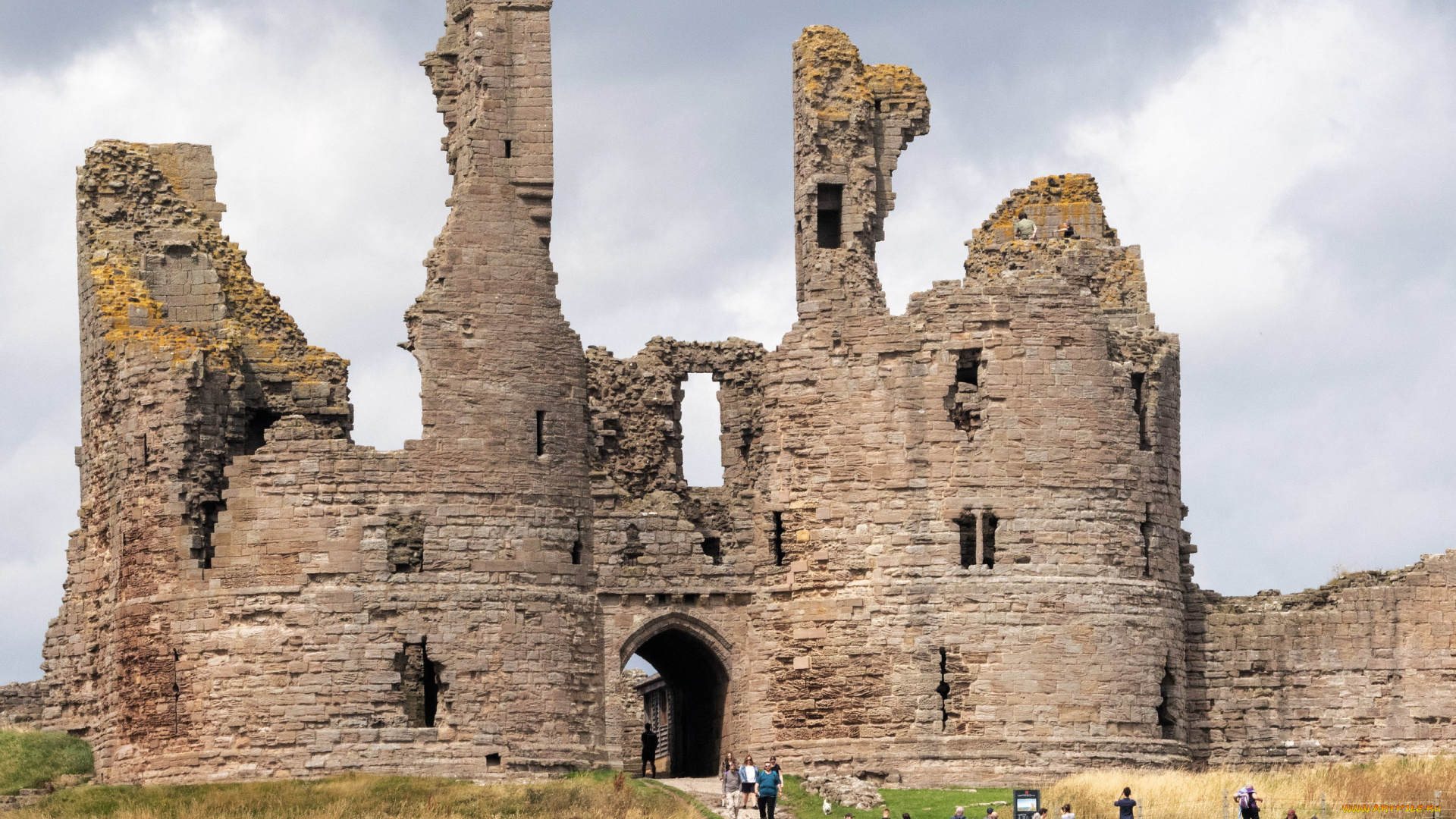 dunstanburgh, castle, scotland, города, замки, англии, dunstanburgh, castle