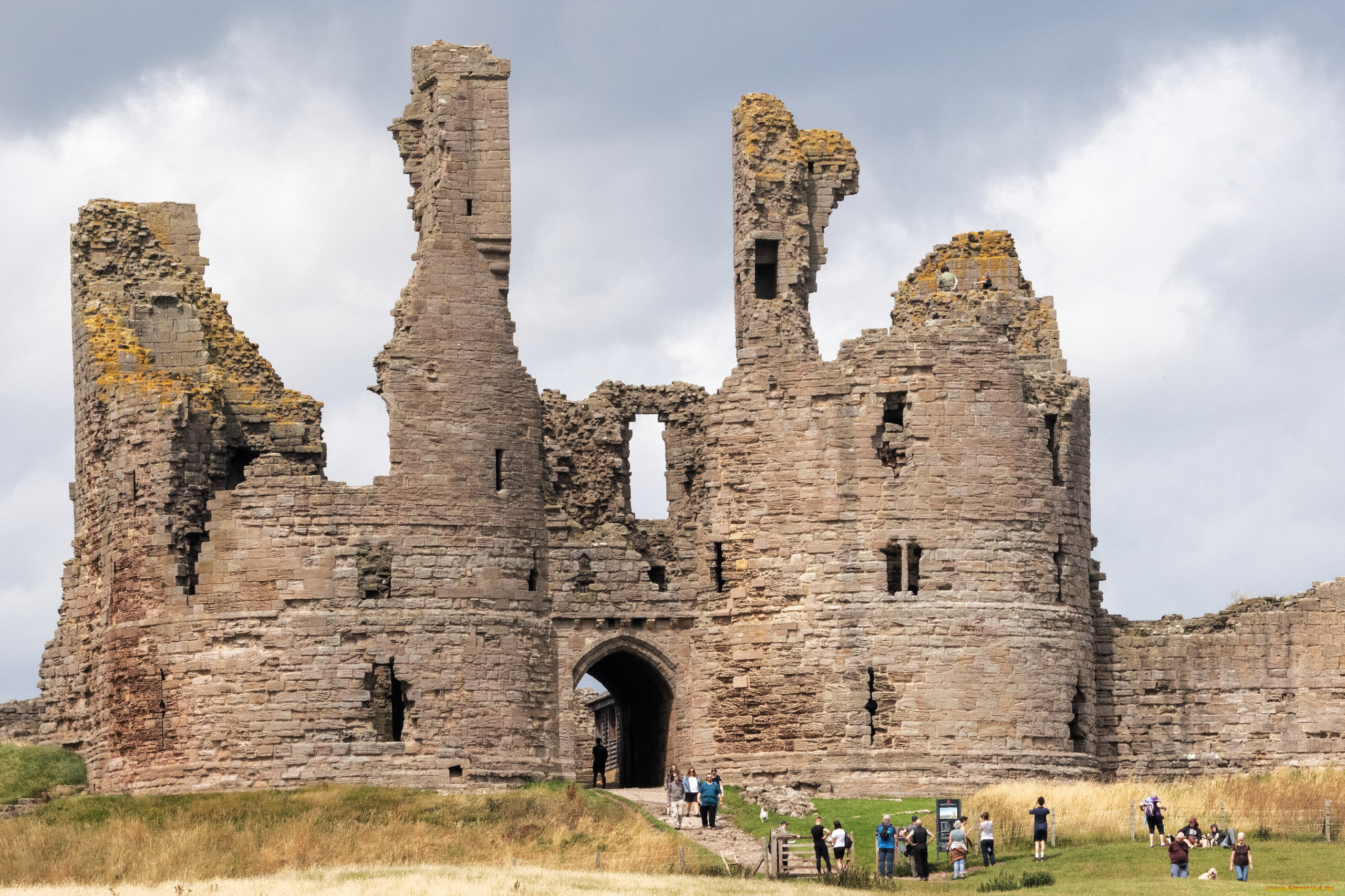 dunstanburgh, castle, scotland, города, замки, англии, dunstanburgh, castle