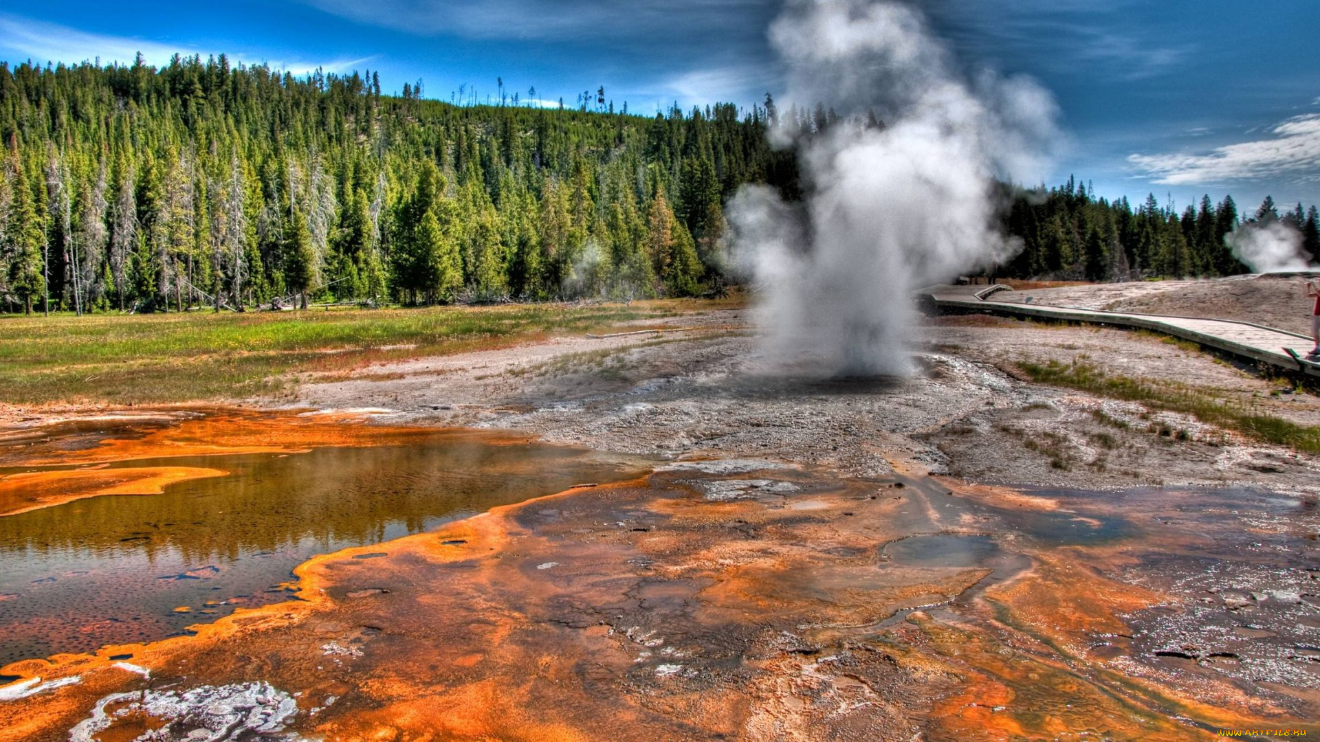 гейзер, природа, стихия, yellowstone