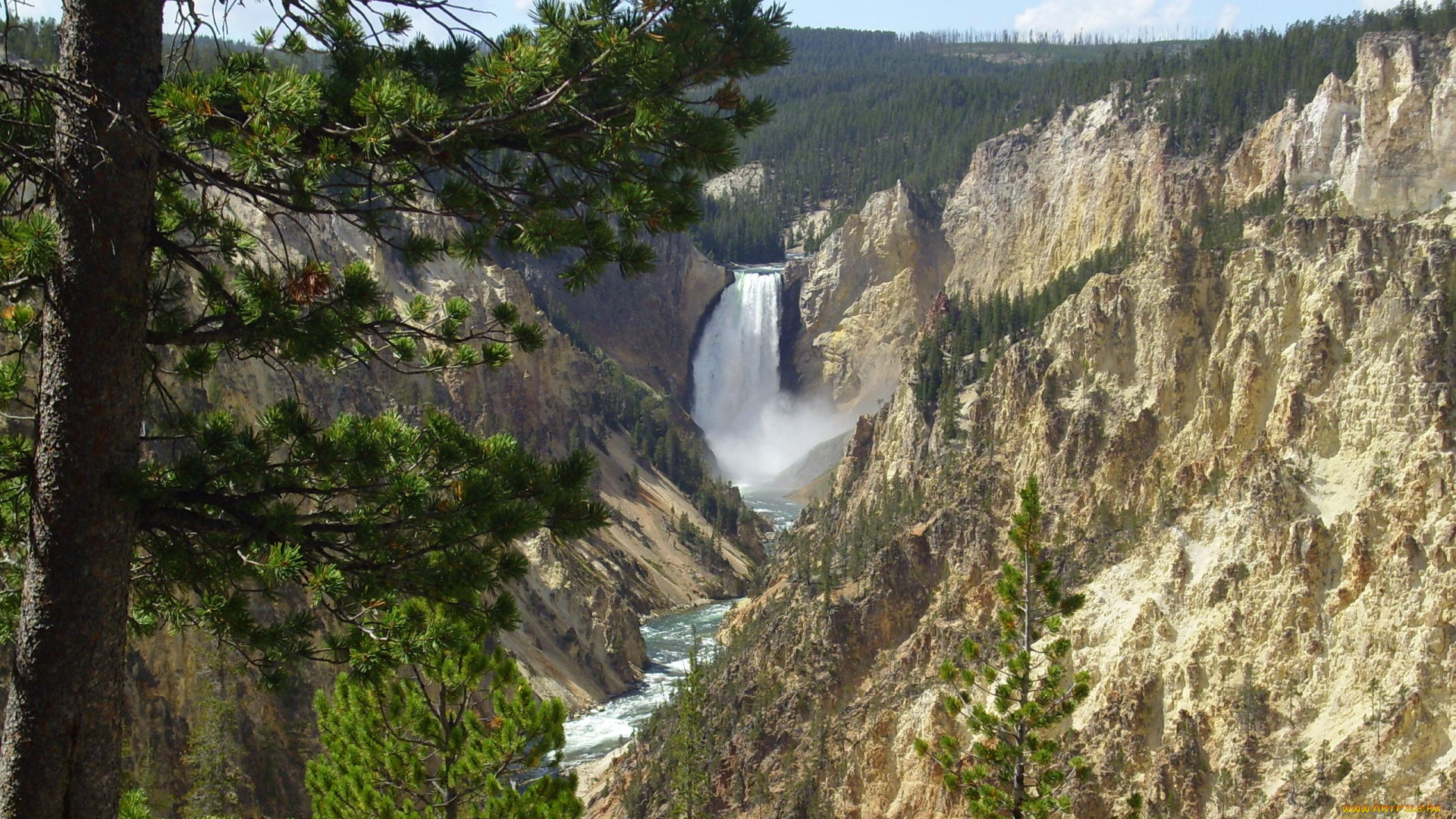 природа, водопады, yellowstone