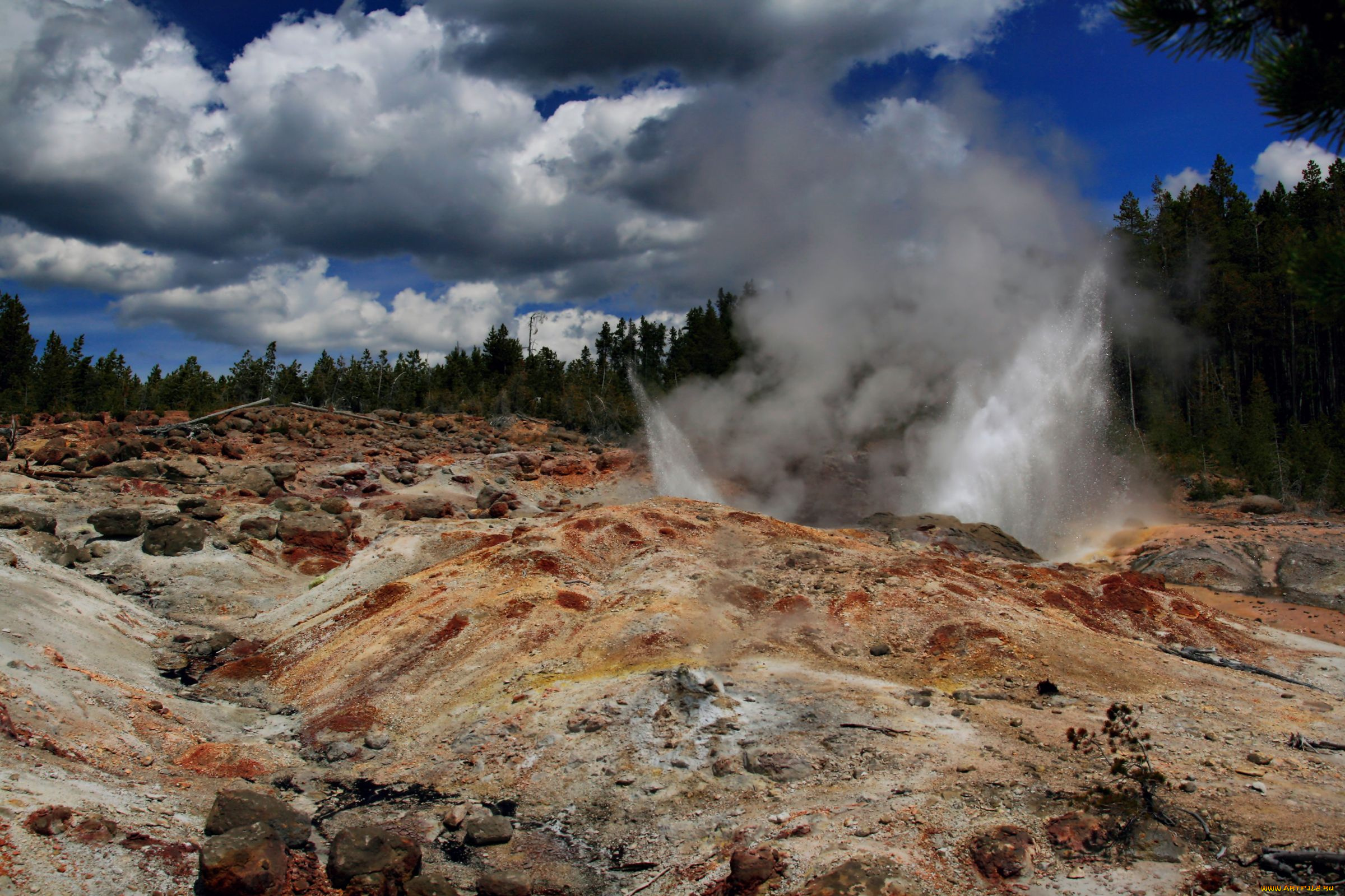 гейзер, природа, другое, yellowstone