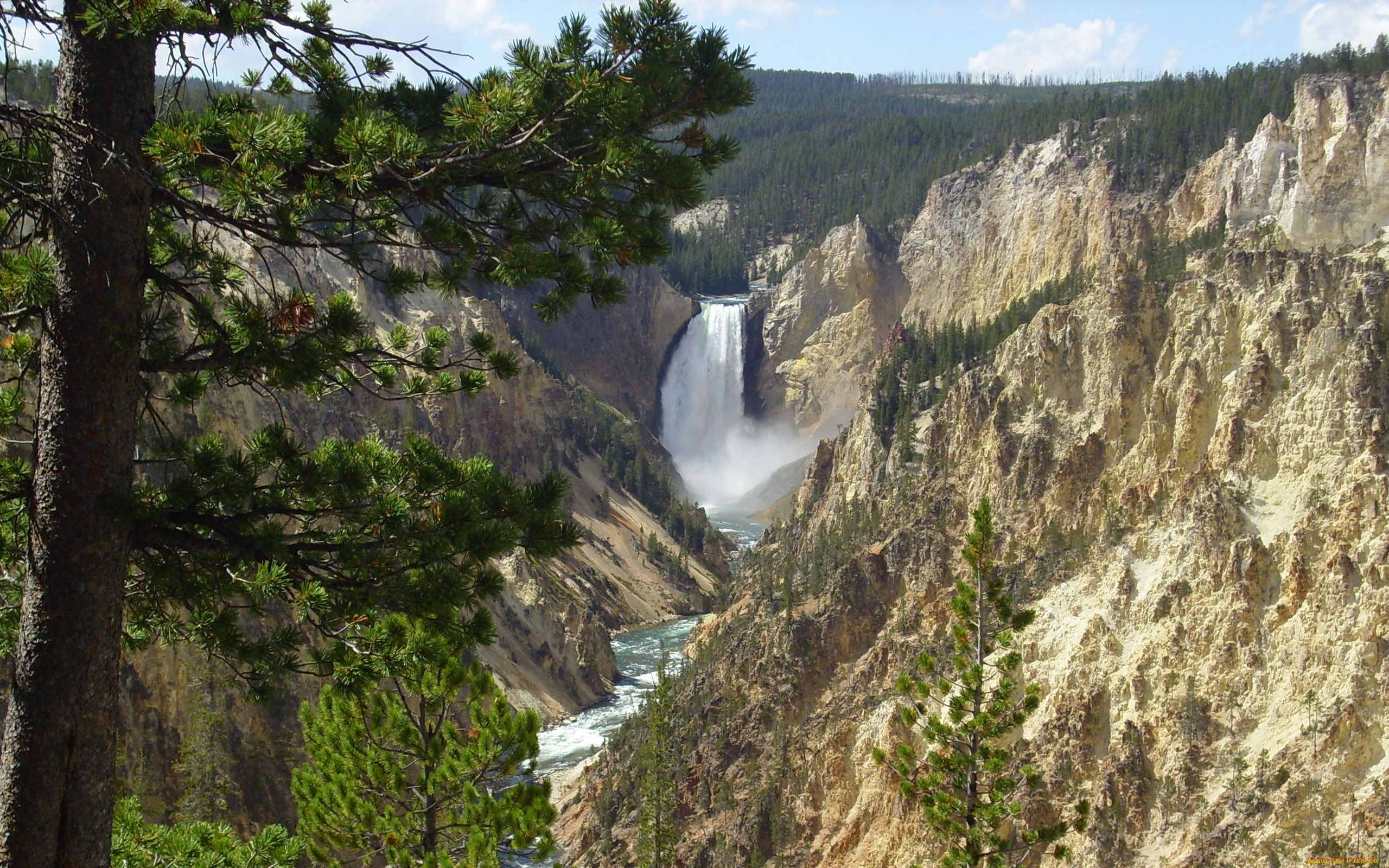 природа, водопады, yellowstone