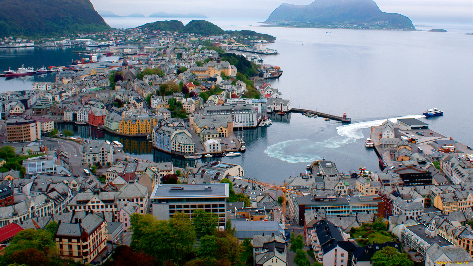 norway, alesund, города, панорамы, панорама