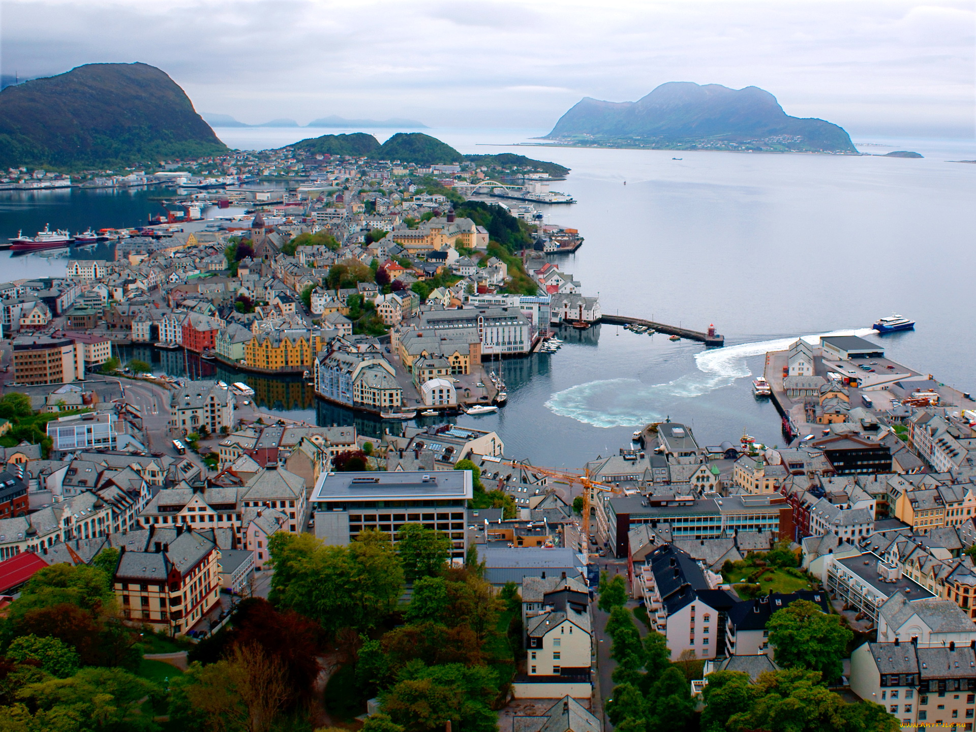 norway, alesund, города, панорамы, панорама