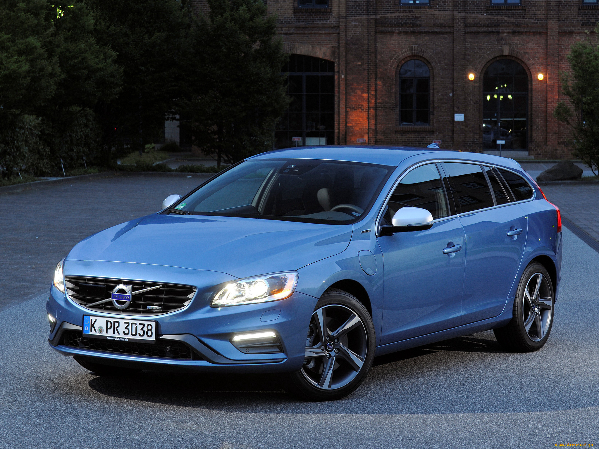 автомобили, volvo, v60, d6, plug-in, hybrid, r-design, 2014г, синий