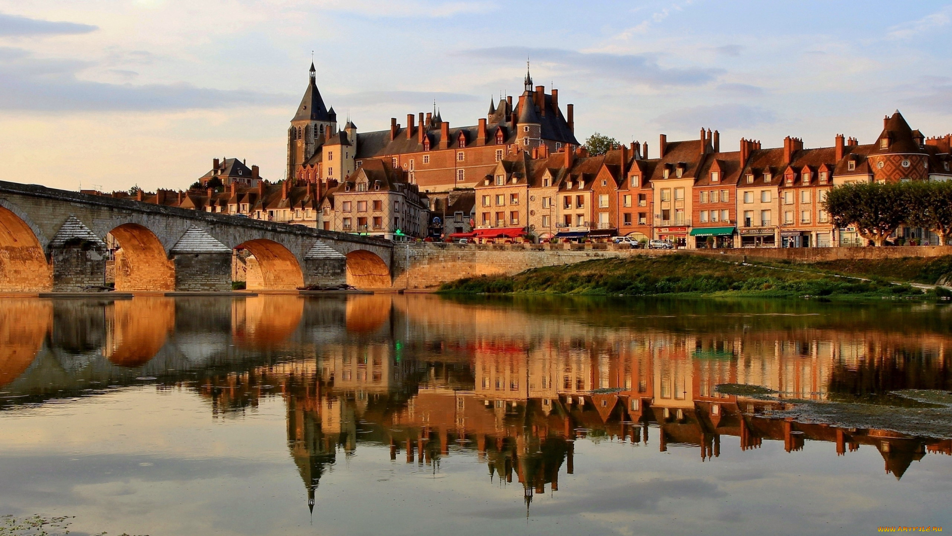 gien, france, города, -, мосты