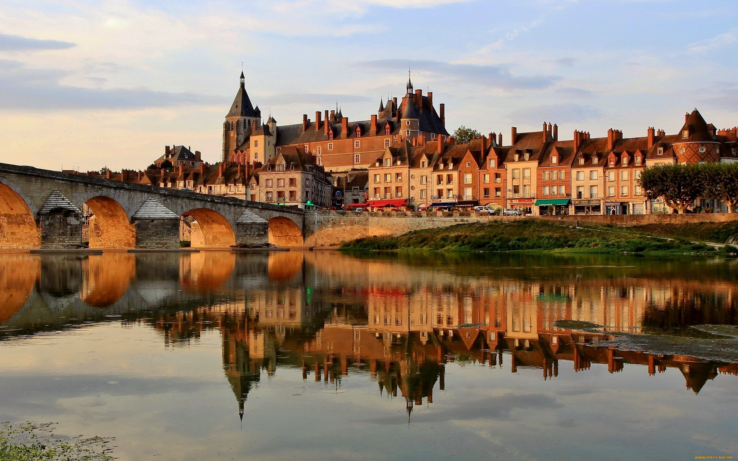 gien, france, города, -, мосты