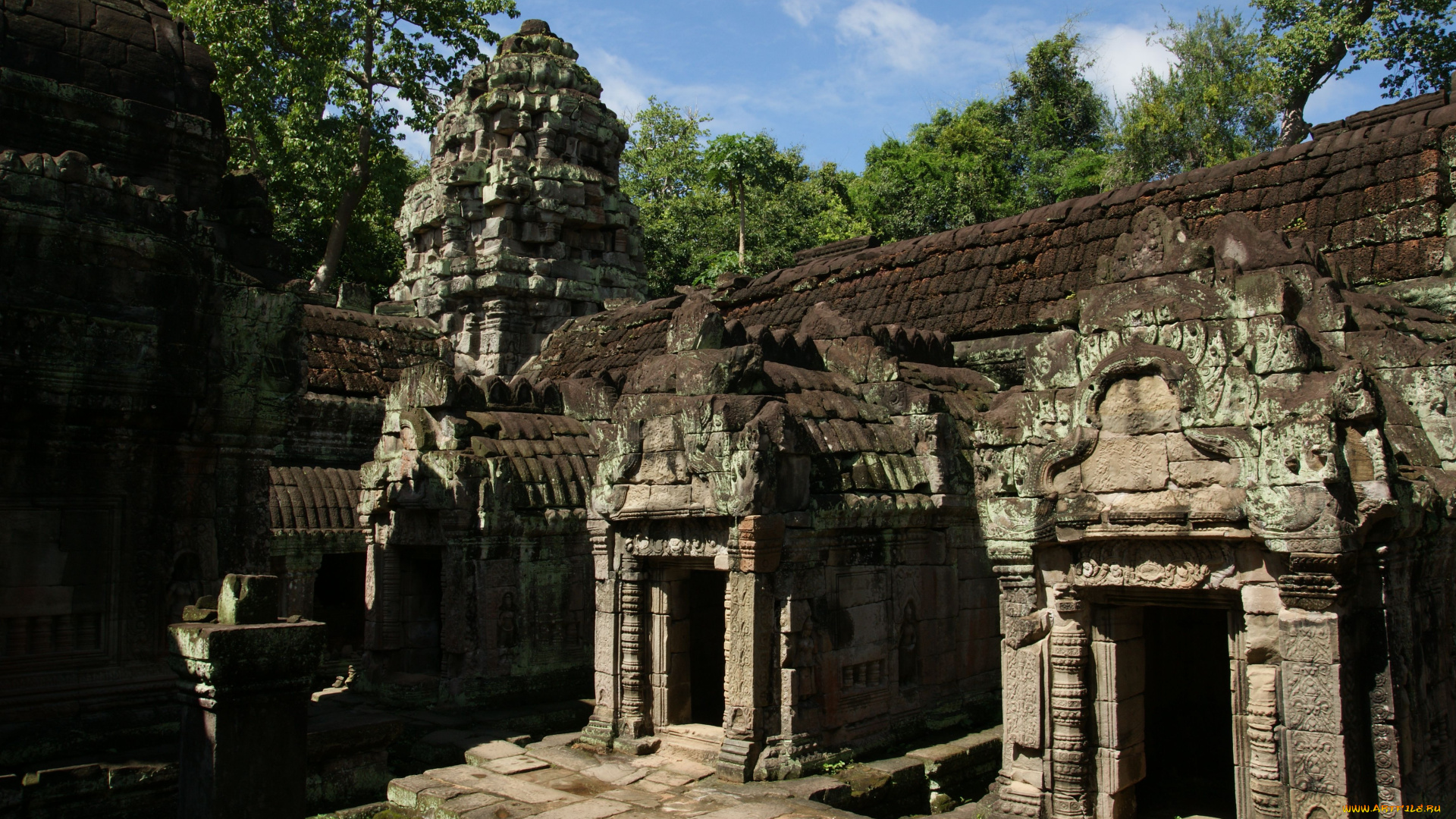 preah, khan, temple, ruins, города, исторические, архитектурные, памятники, руины