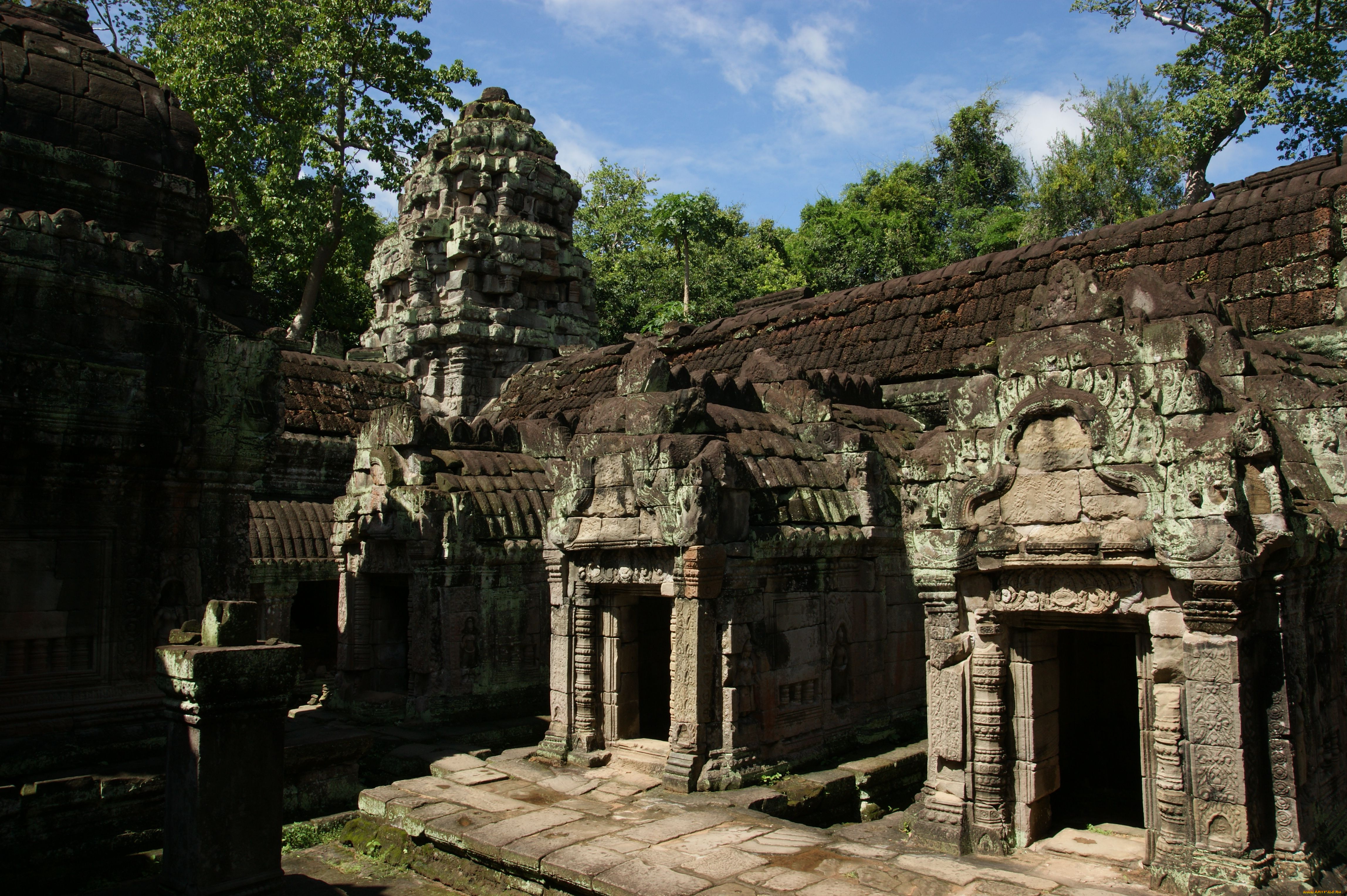 preah, khan, temple, ruins, города, исторические, архитектурные, памятники, руины