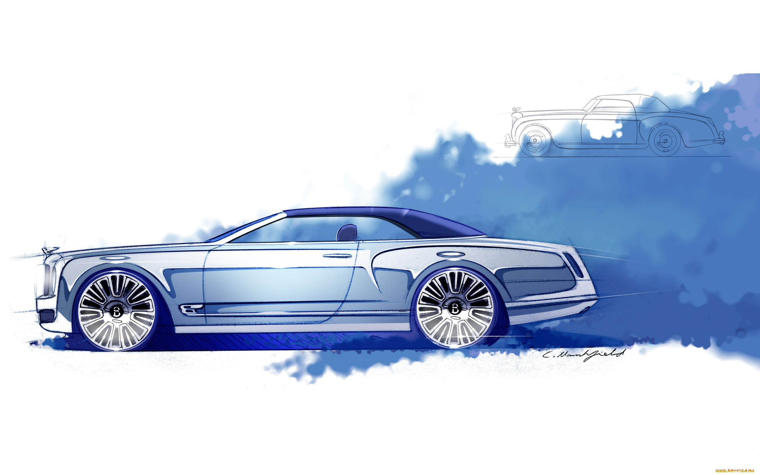 автомобили, рисованные, bentley