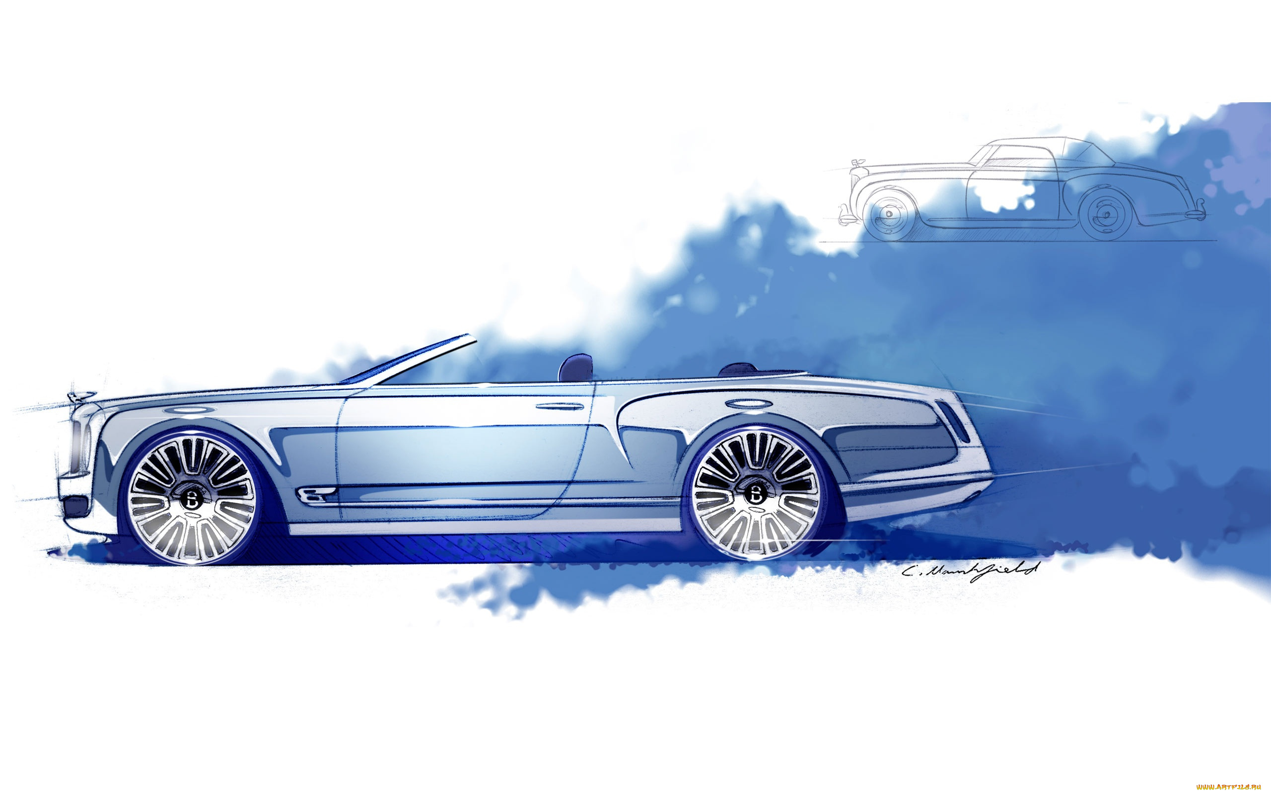 автомобили, рисованные, bentley