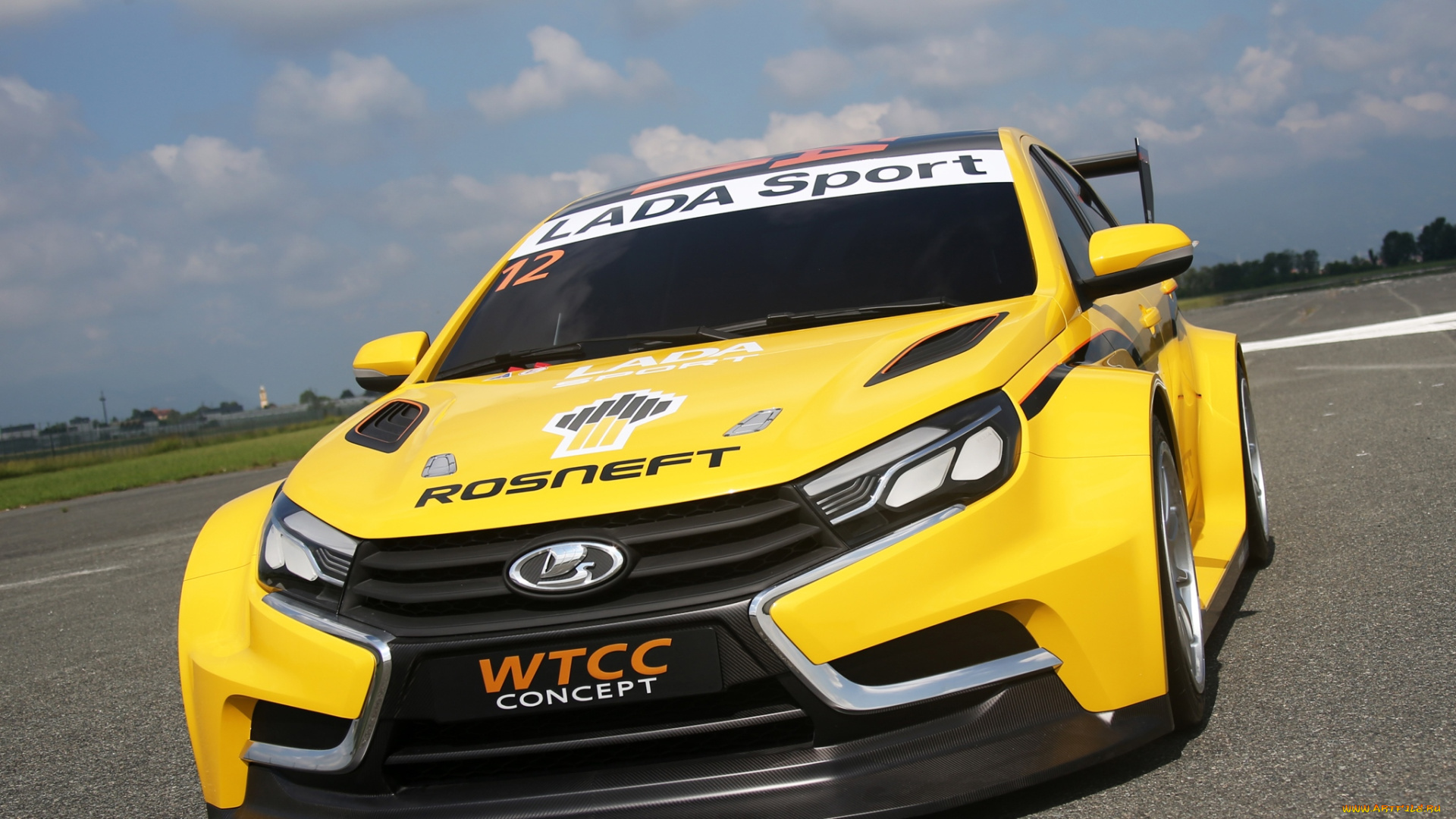 автомобили, ваз, 2014г, vesta, желтый, concept, wtcc, lada