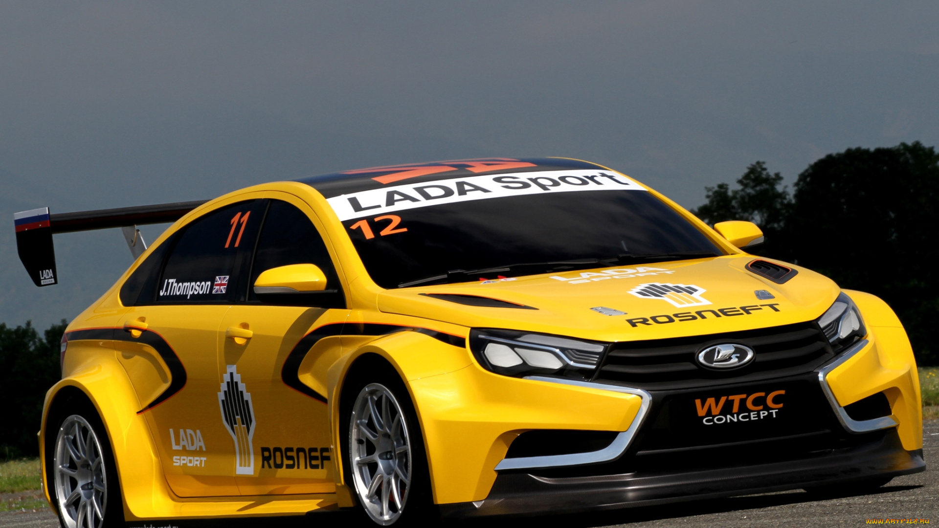 автомобили, ваз, lada, желтый, 2014г, concept, wtcc, vesta